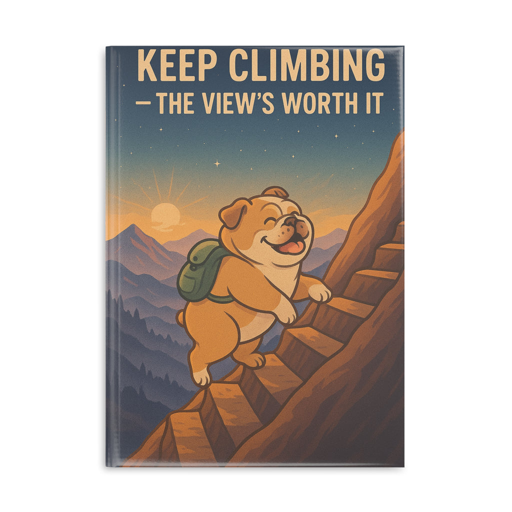 Inspirational Hardcover Notebook, Motivational Journal, Cute Dog Notebook, Adventure Diary, Perfect Gift for Hikers, Back to School Supplies