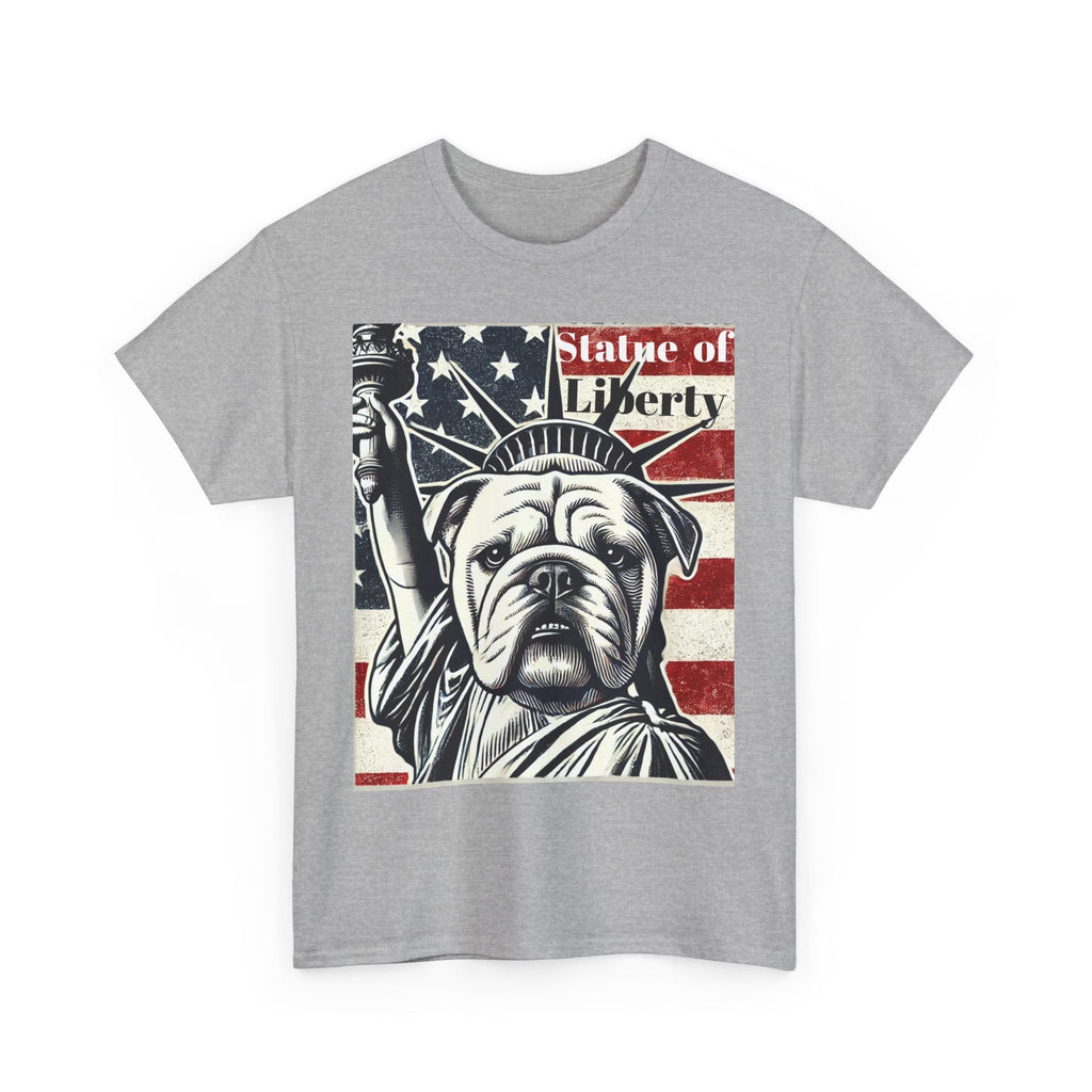 Patriotic Bulldog Tee - Statue of Liberty Design