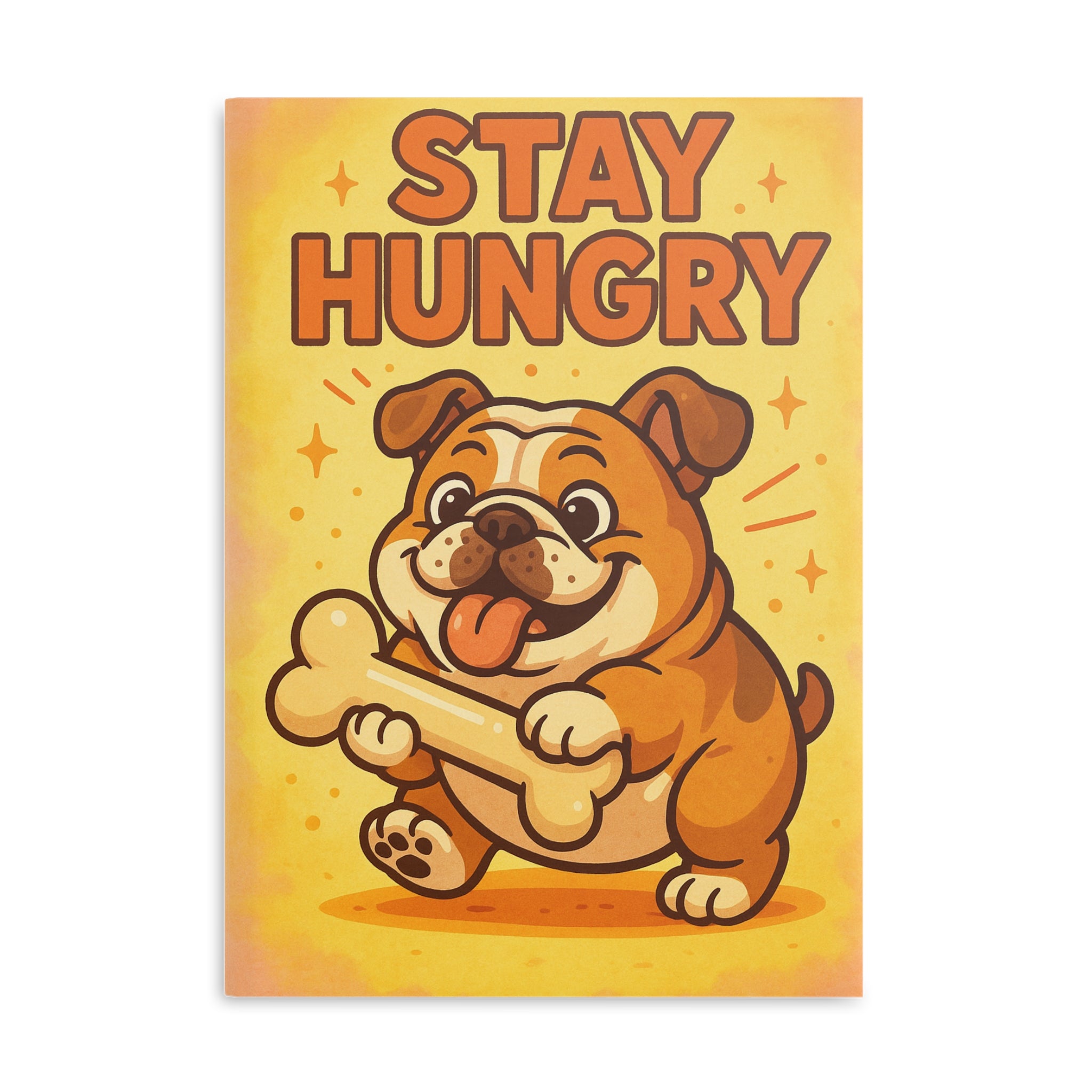 Cute Dog-Themed Hardcover Notebook - Stay Hungry Dog Journal, Pet Lover Gift, Stationery, Dog Owner Supplies, Gift for Kids