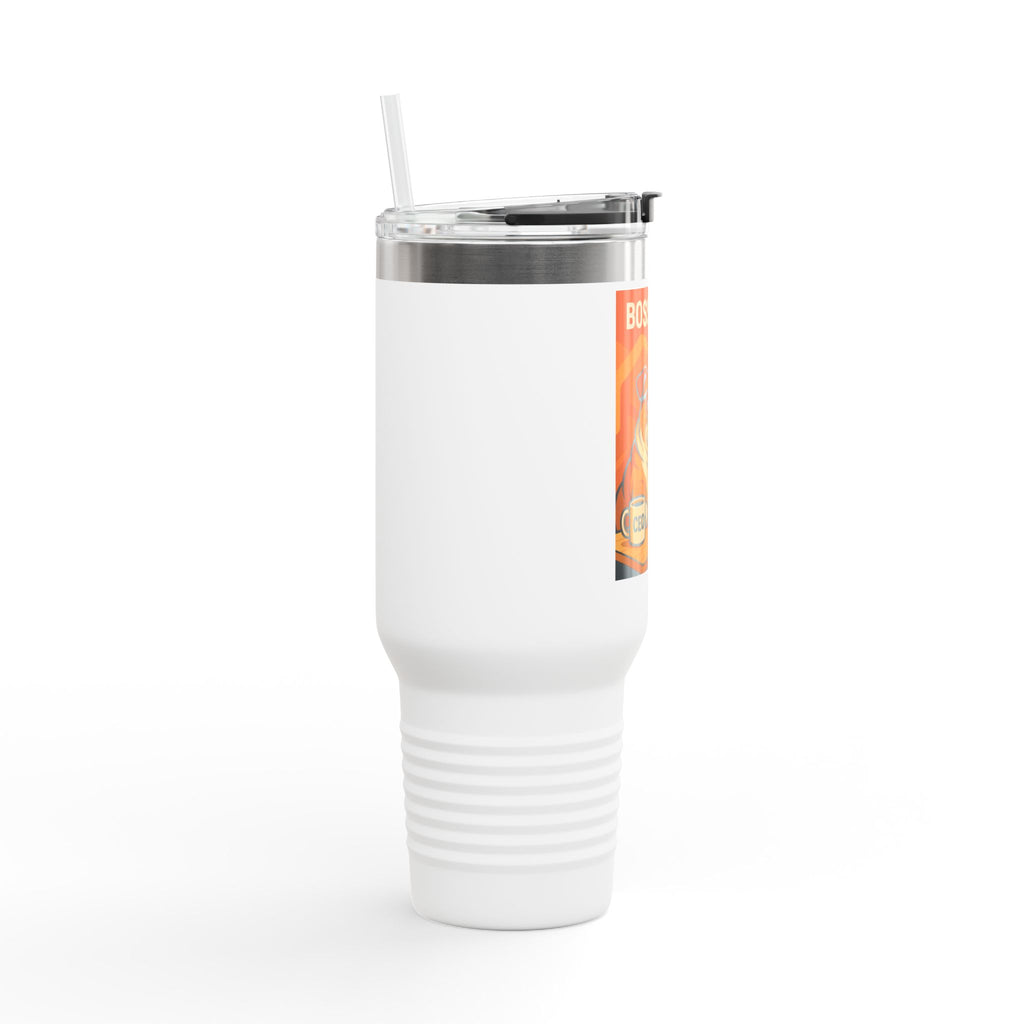 Boss Mode Insulated Travel Mug - 40oz, Funny Coffee Cup, Dog Lover Gift, Inspirational Travel Mug, Office Humor Mug, Pug Lover Gift