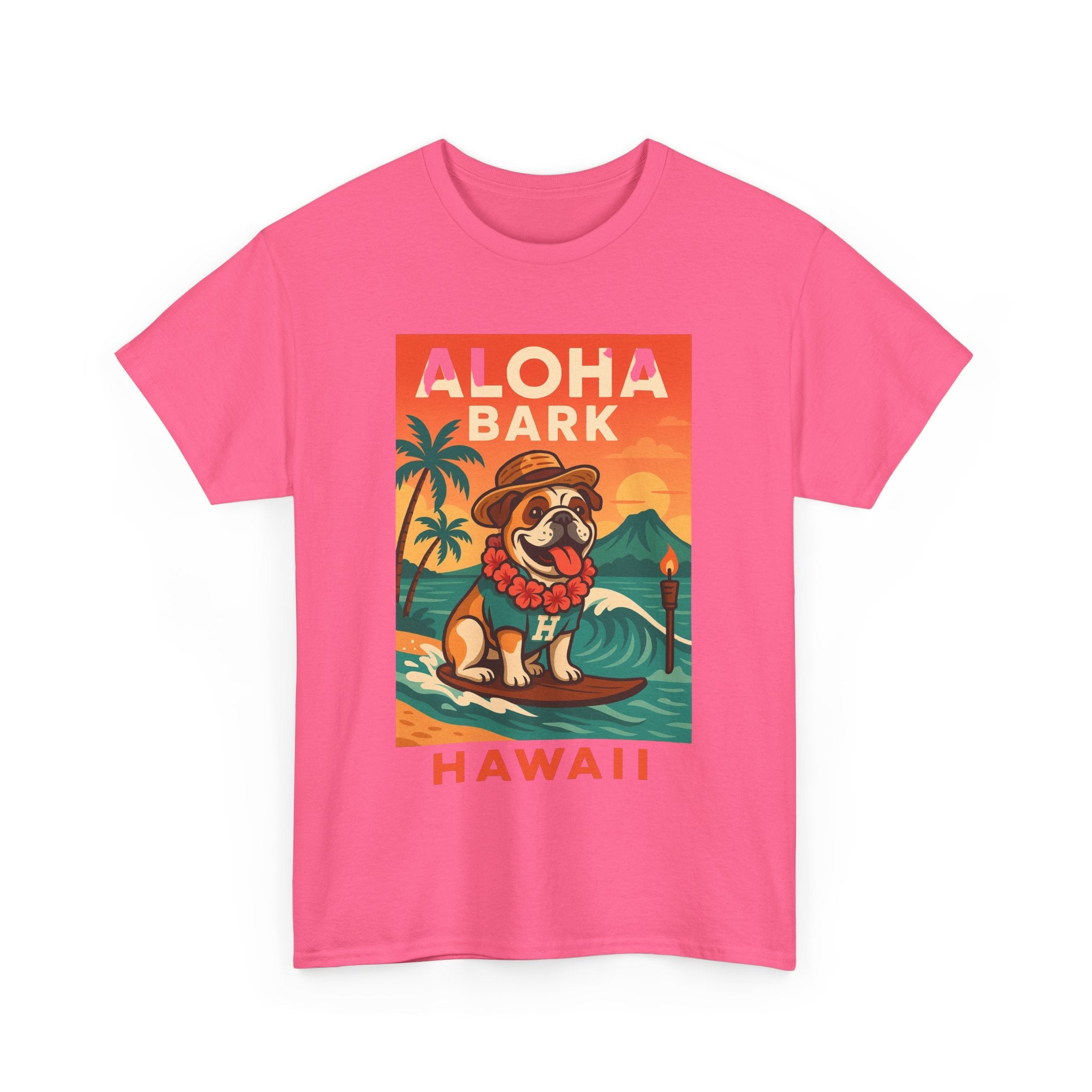 Aloha Bark Hawaii Unisex Heavy Cotton Tee Fun Summer Vibes for Dog Lovers