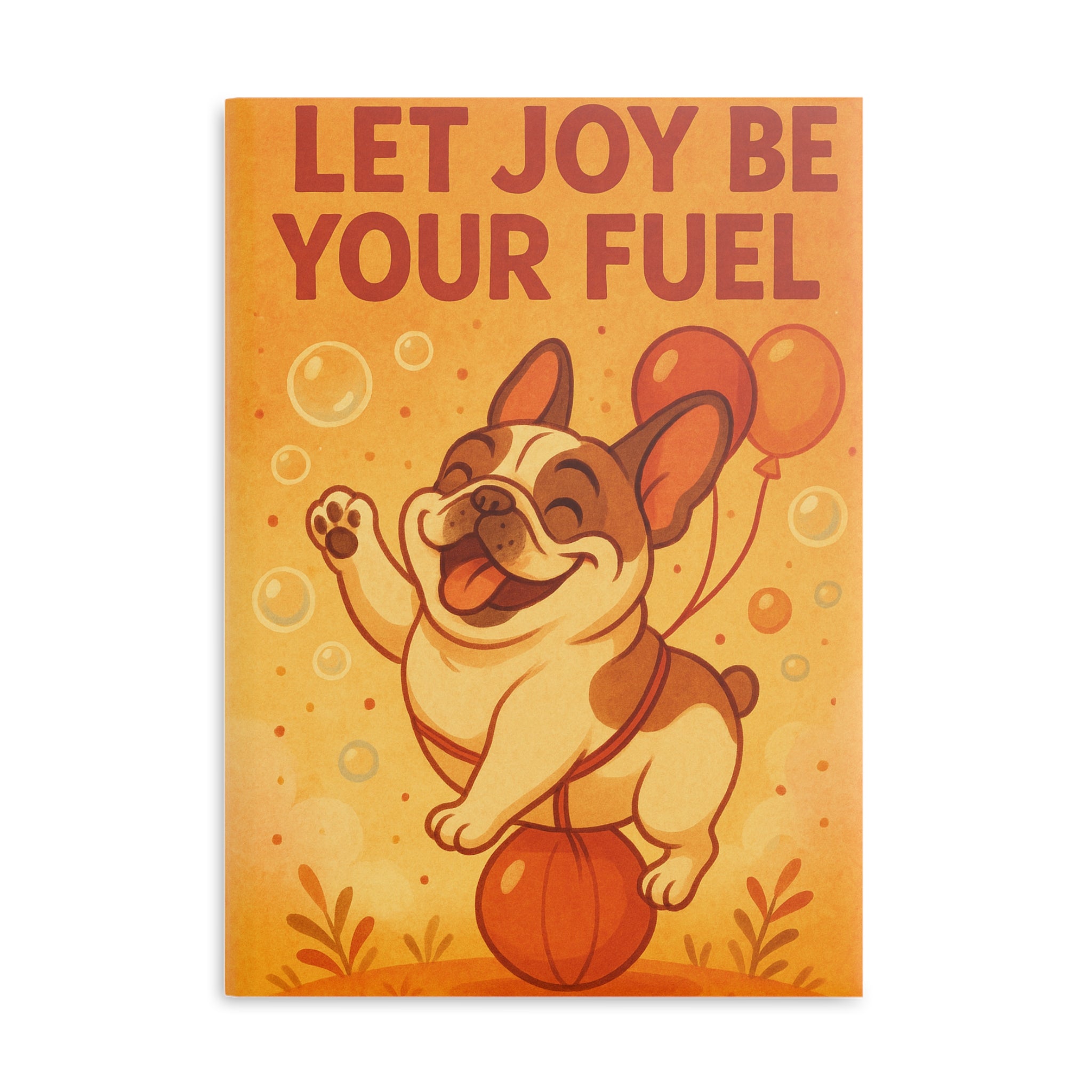 Joyful Puppy Hardcover Notebook, Dog Lovers Journal, Inspirational Note Book, Cute Gift for Writers, Fun School Supplies