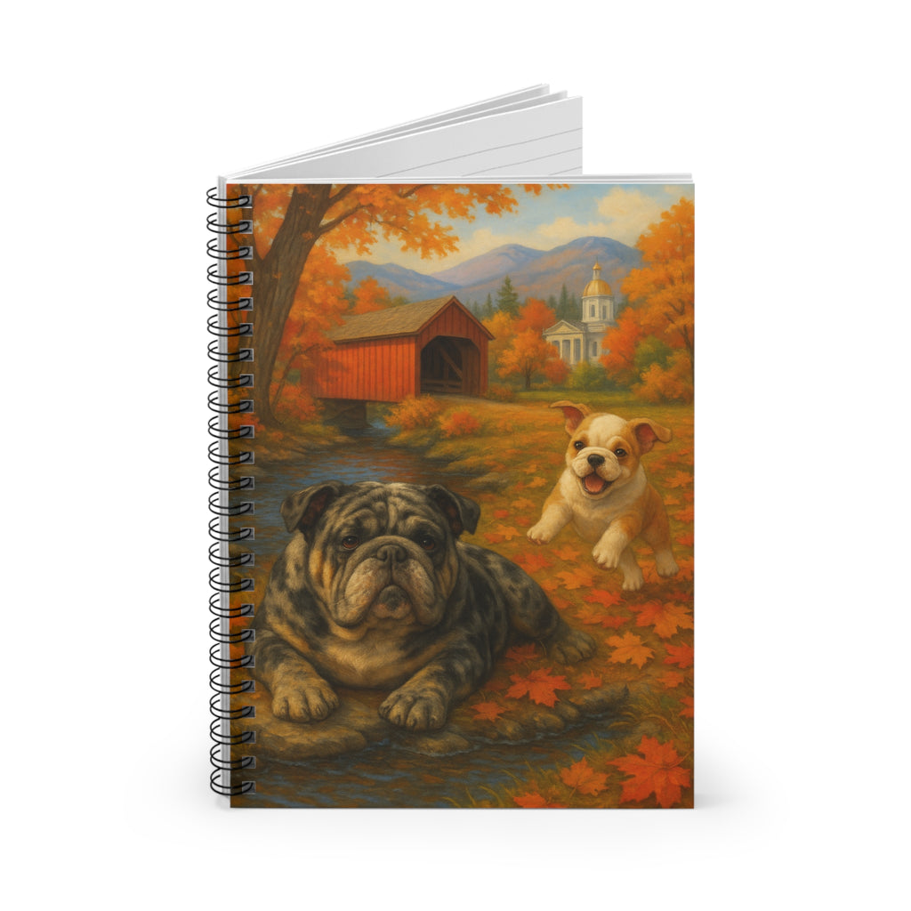 Autumn Pet-Themed Spiral Notebook - Perfect for Dog Lovers, Journaling, Fall Decor, Gift Idea, Creative Writing