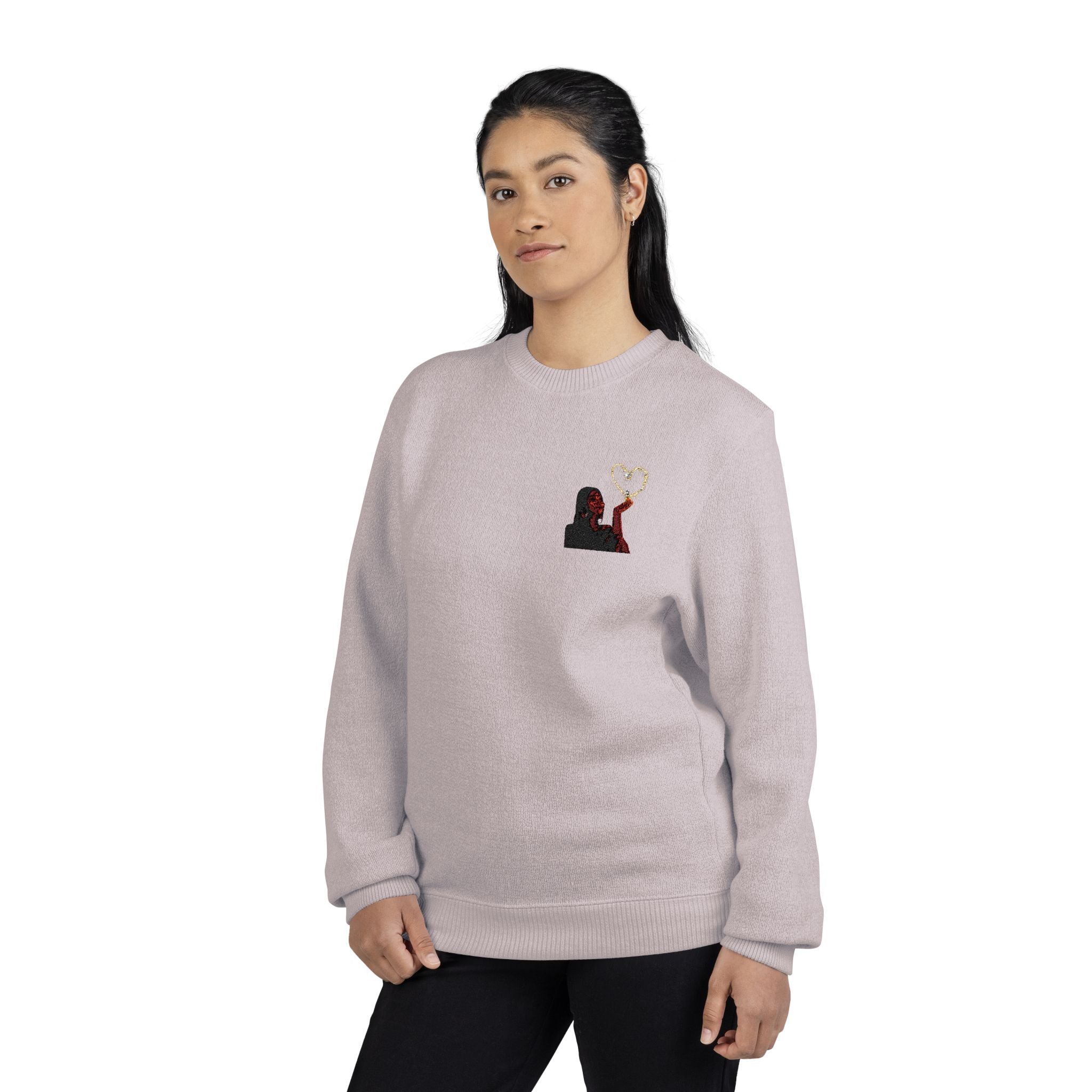 Embroidered Nantucket Cozy Heart Crewneck Sweatshirt