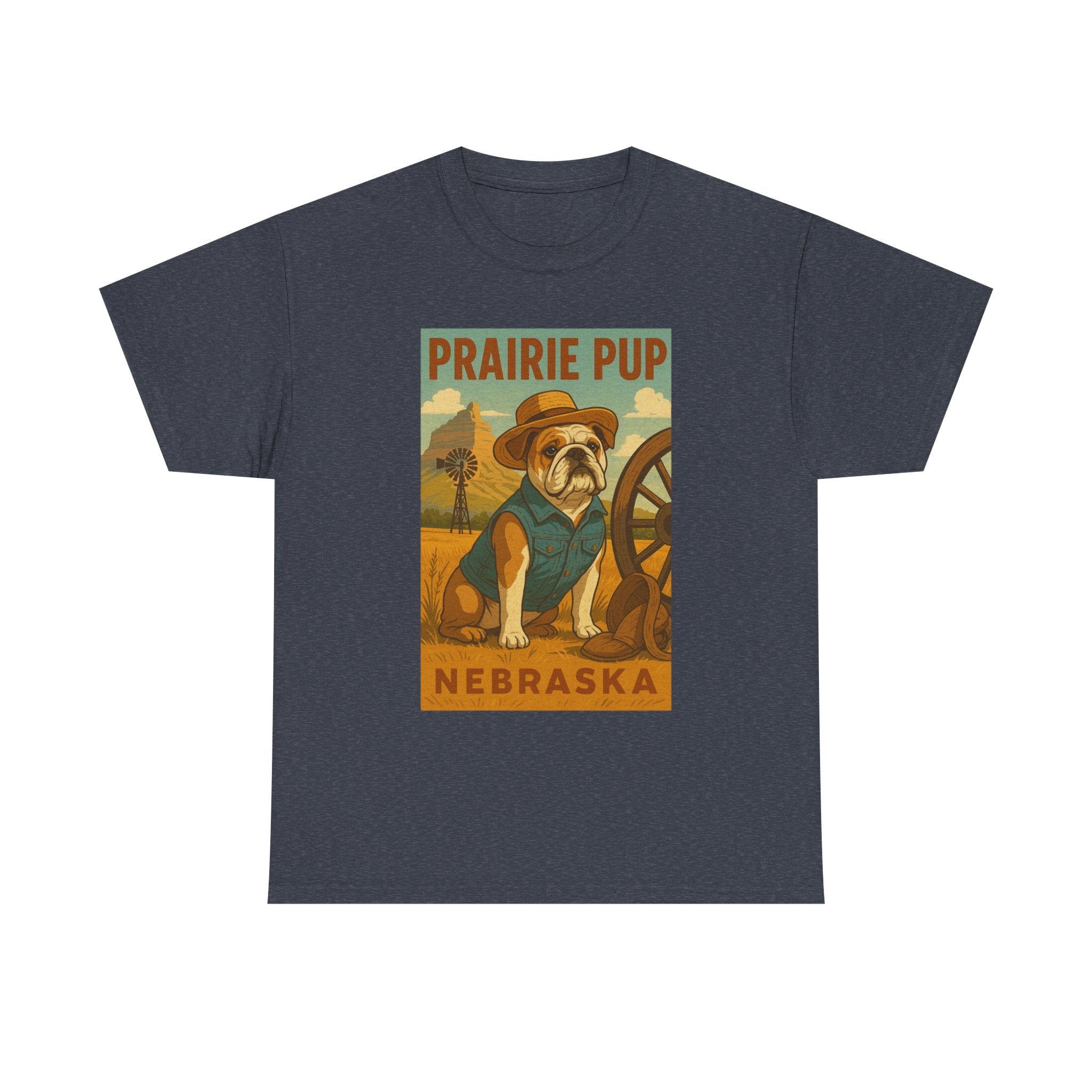 Nebraska Prairie Pup Unisex Heavy Cotton Tee Nebraska Dog Design