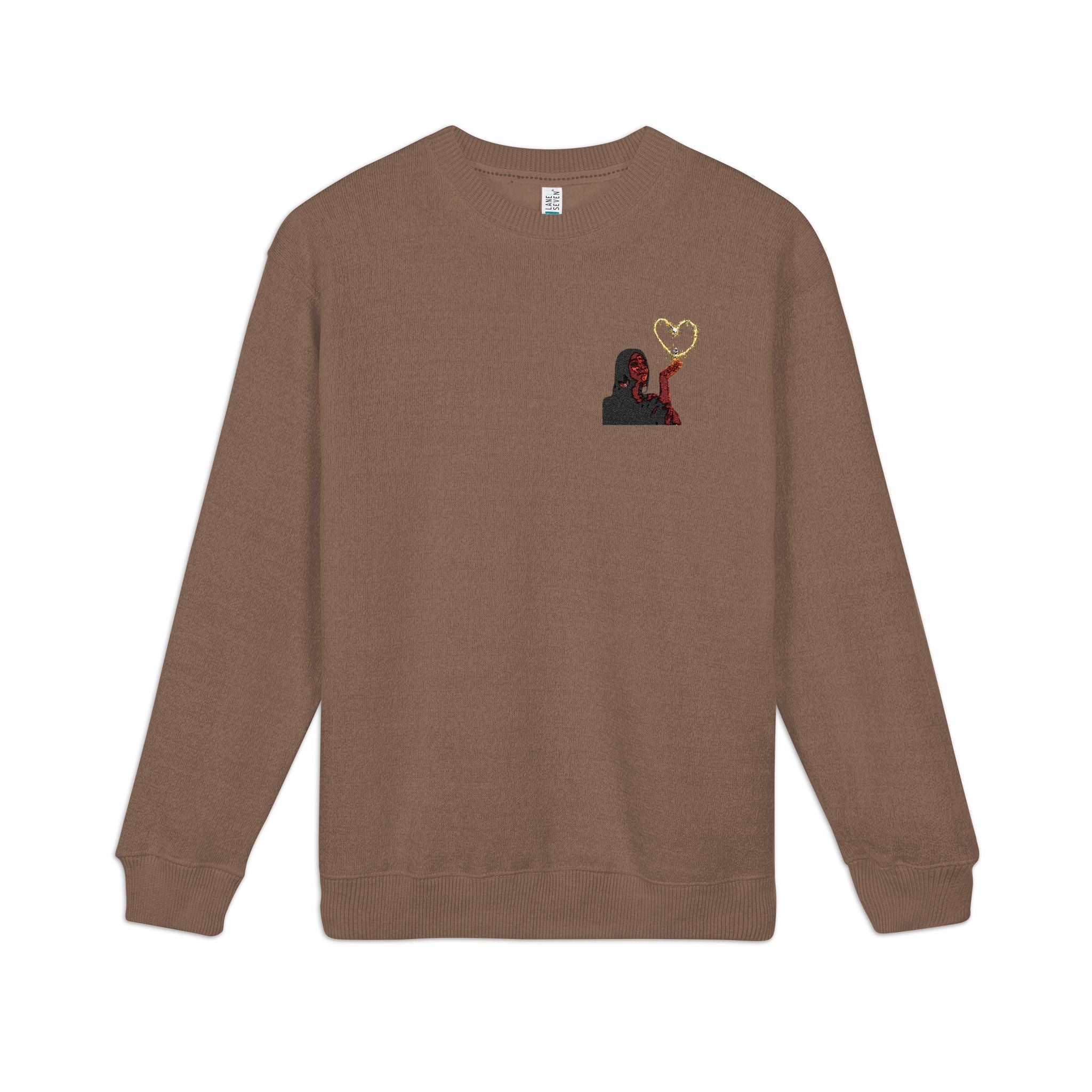 Embroidered Nantucket Cozy Heart Crewneck Sweatshirt