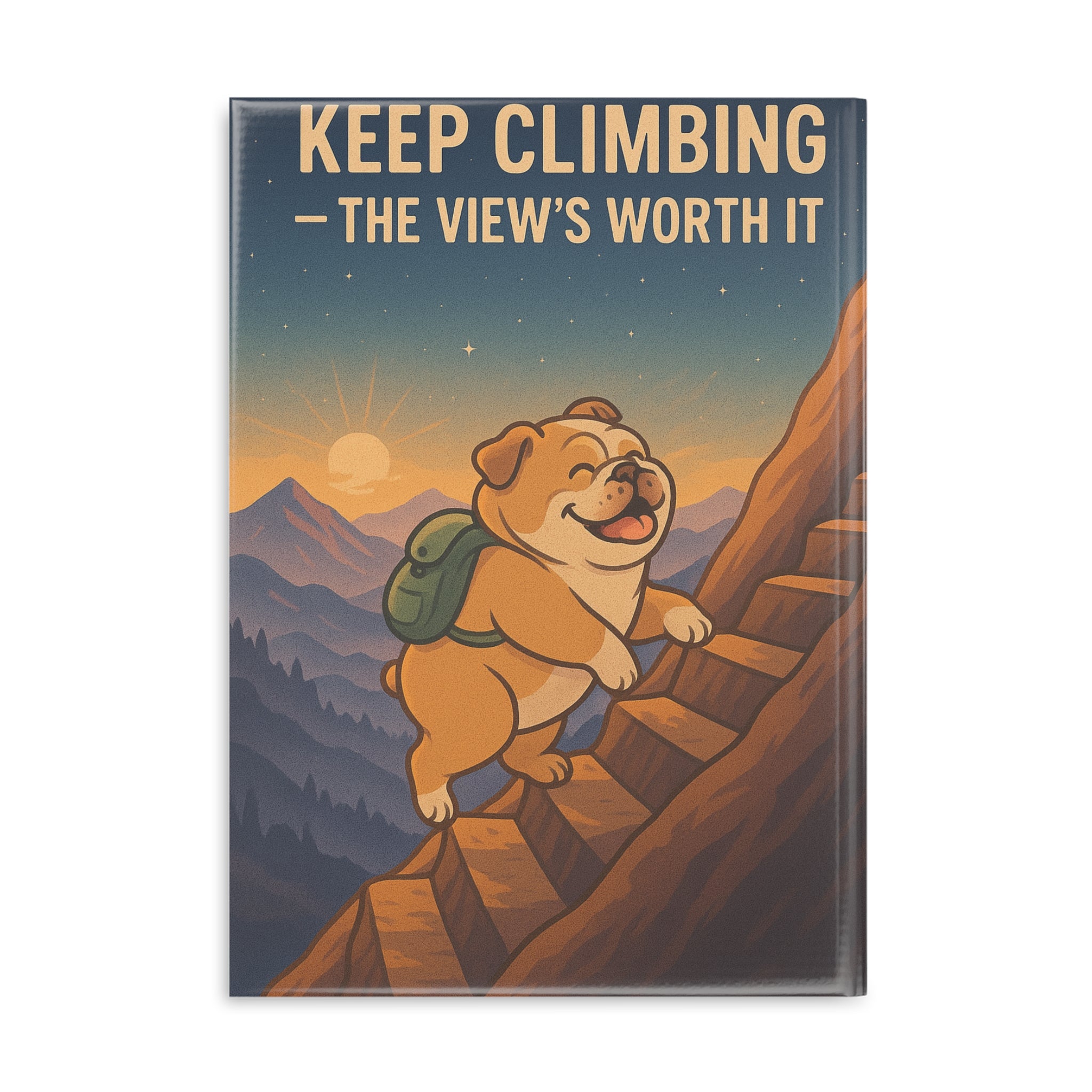 Inspirational Hardcover Notebook, Motivational Journal, Cute Dog Notebook, Adventure Diary, Perfect Gift for Hikers, Back to School Supplies