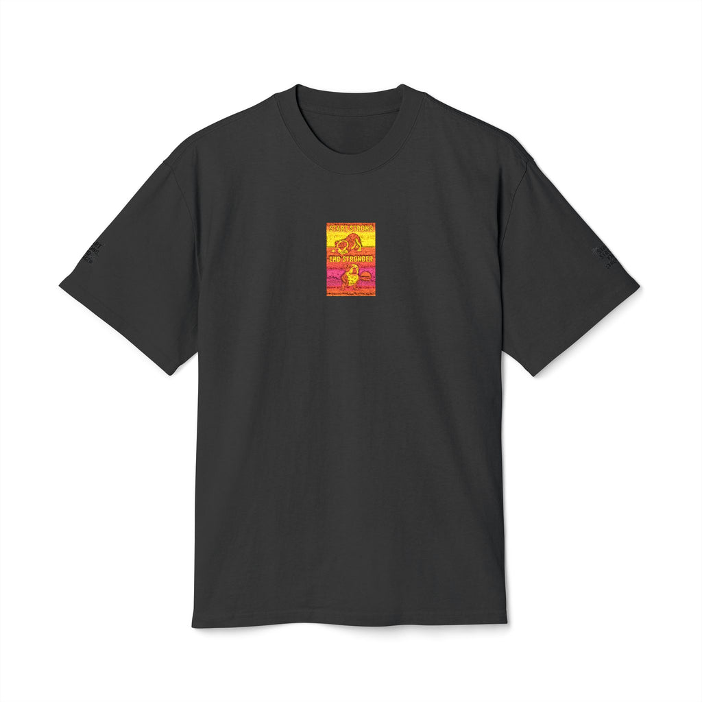 Graphic "Start Strong Finish Stronger" Tee Retro Sunset Surf Poster Design