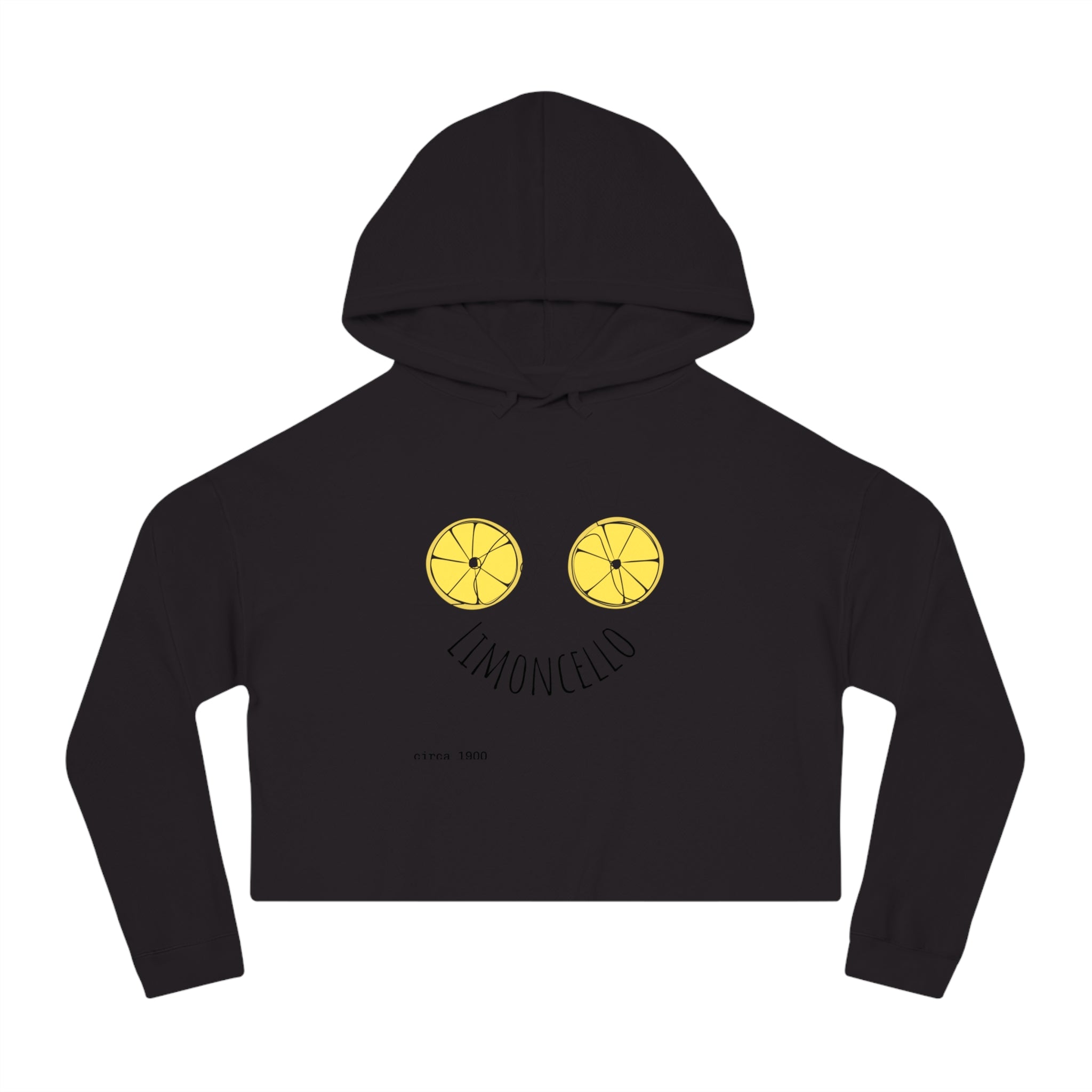 Limoncello Bicycle Lemon Wheels Crop Hoodie