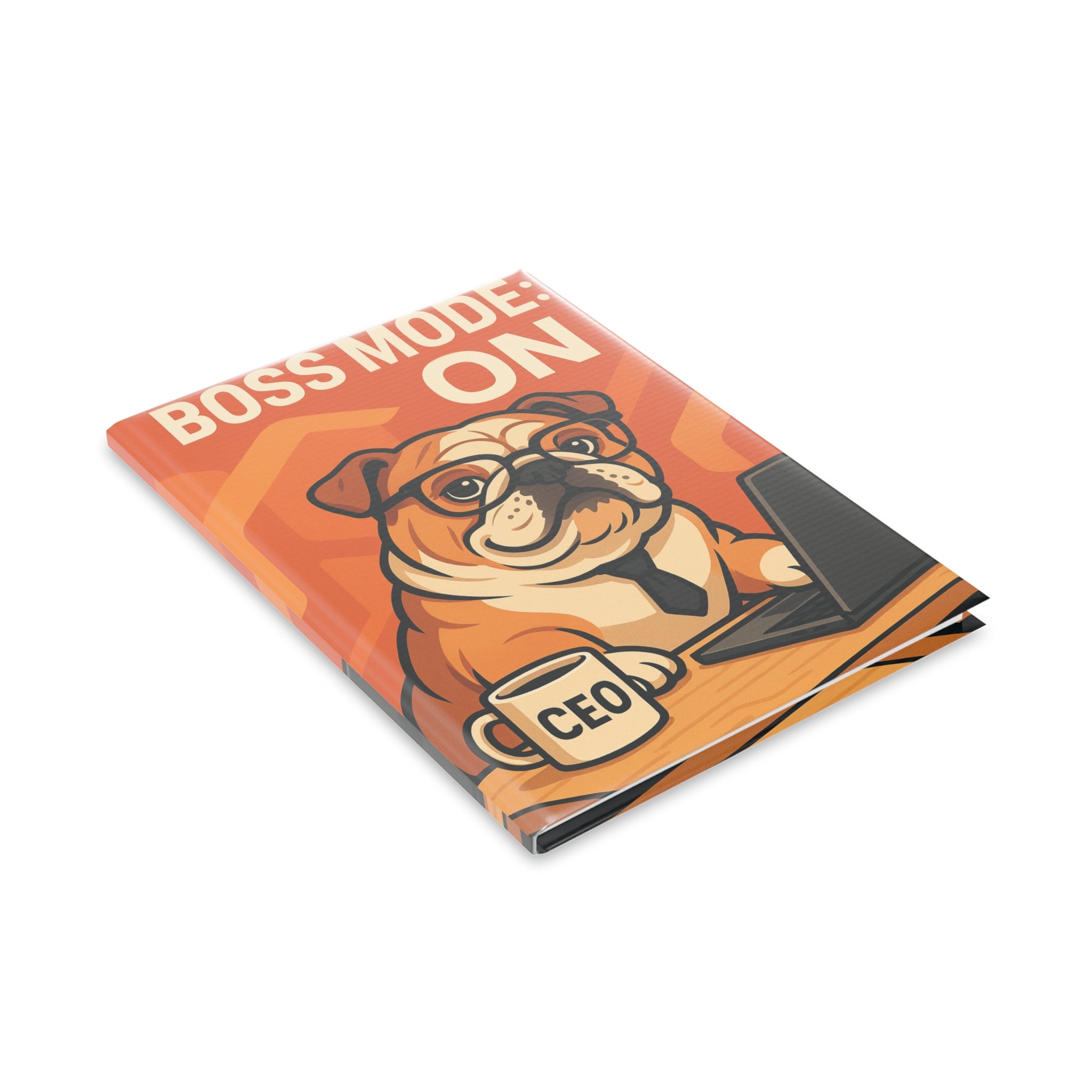 Boss Mode Hardcover Notebook - Fun Dog Design, Office Supplies for Entrepreneurs, Journal Gift, Creative Writing, Dog Lover's Gift