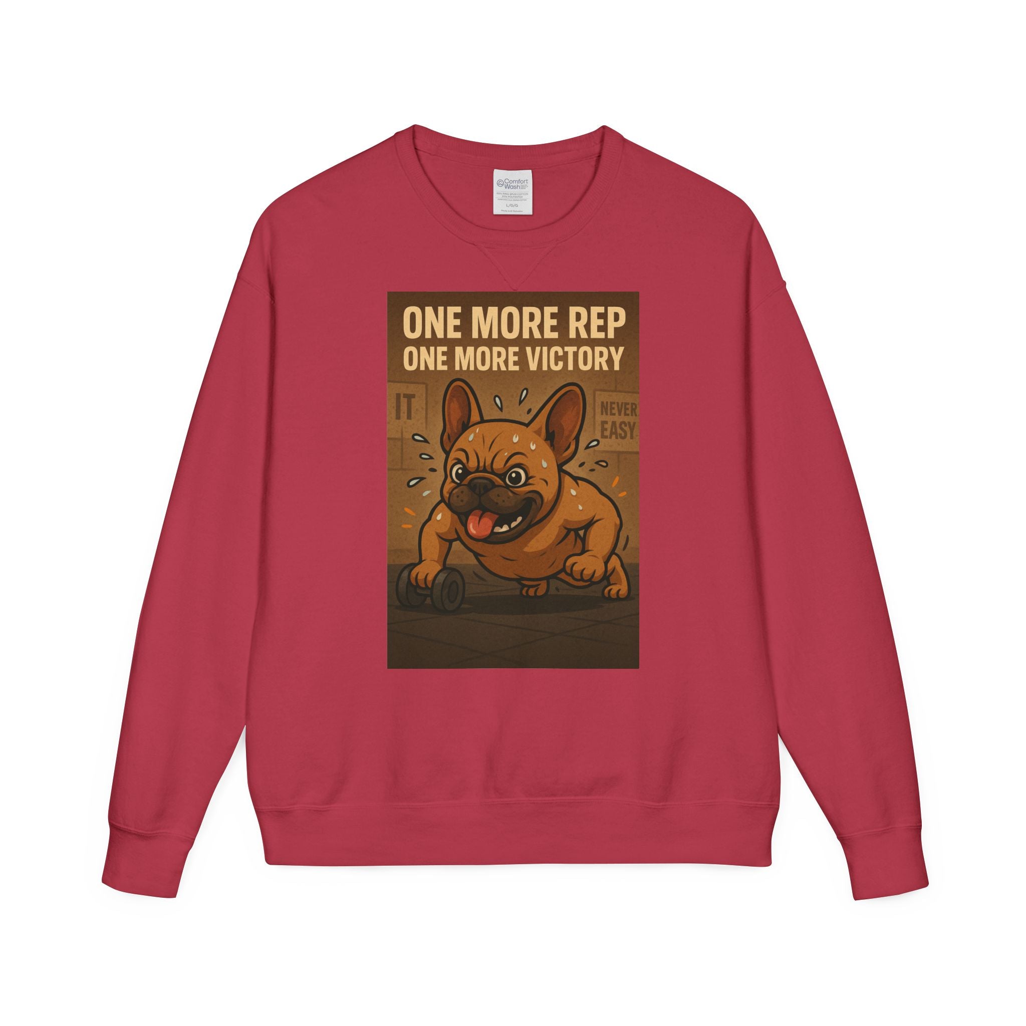 French Bulldog Gym Motivation Sweatshirt, Workout Apparel, Pet Lover Gift, Dog Owner Hoodie, Fitness Sweater, Cute Frenchie Jumper