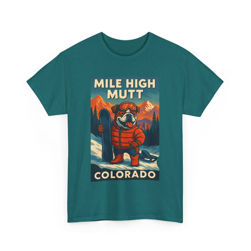 Mile High Mutt Unisex Heavy Cotton Tee Colorado Ski Adventure Shirt
