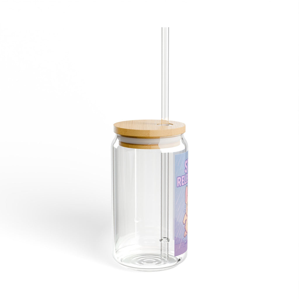 Sipper Glass 'Stay Relentless' Cute French Bulldog Motivational Tumbler (16 oz)