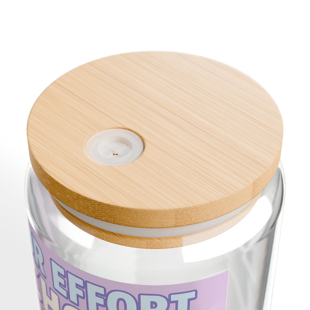 Sipper Glass Cute Bulldog 'Your Effort Echoes' Motivational Drink Jar (16oz)