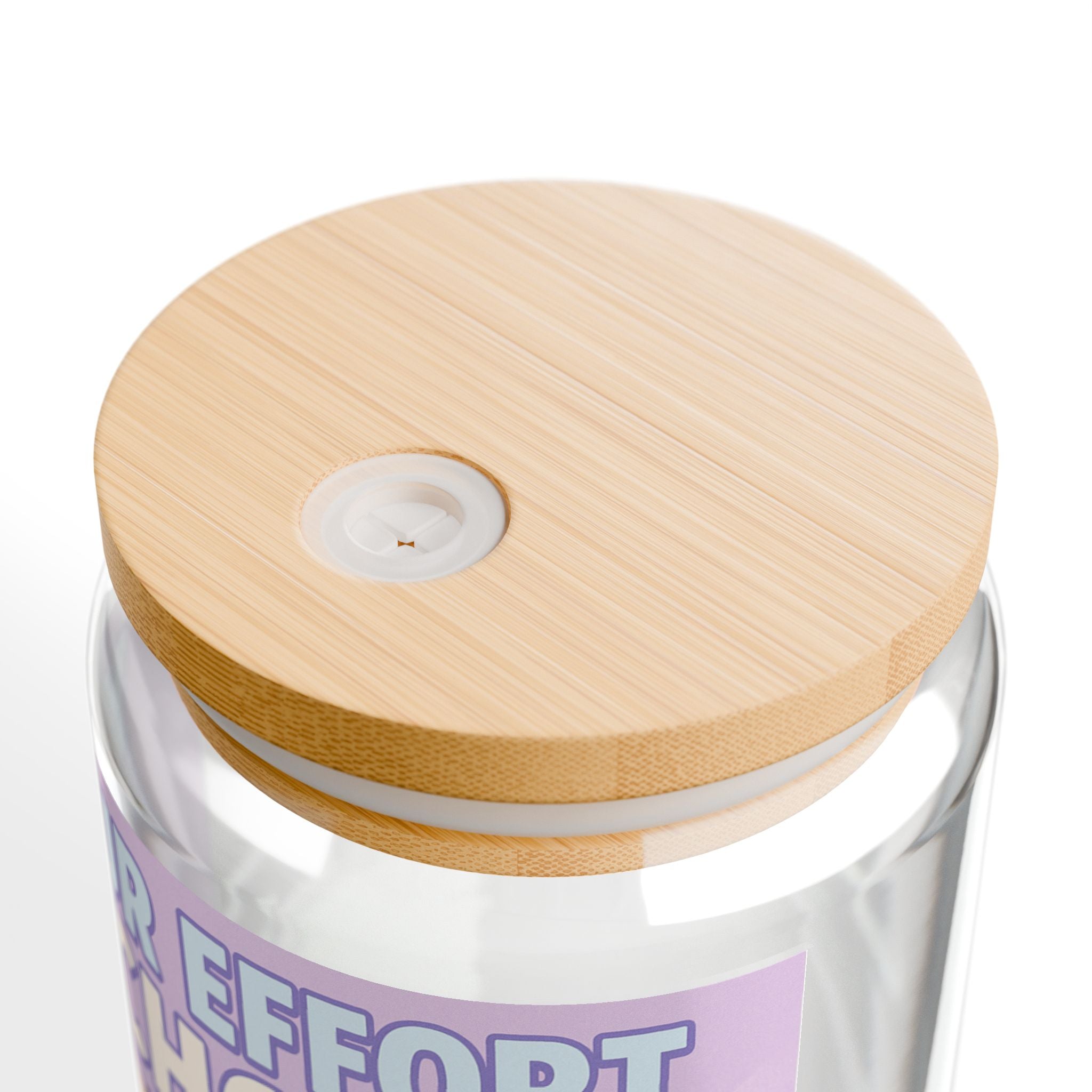 Sipper Glass Cute Bulldog 'Your Effort Echoes' Motivational Drink Jar (16oz)