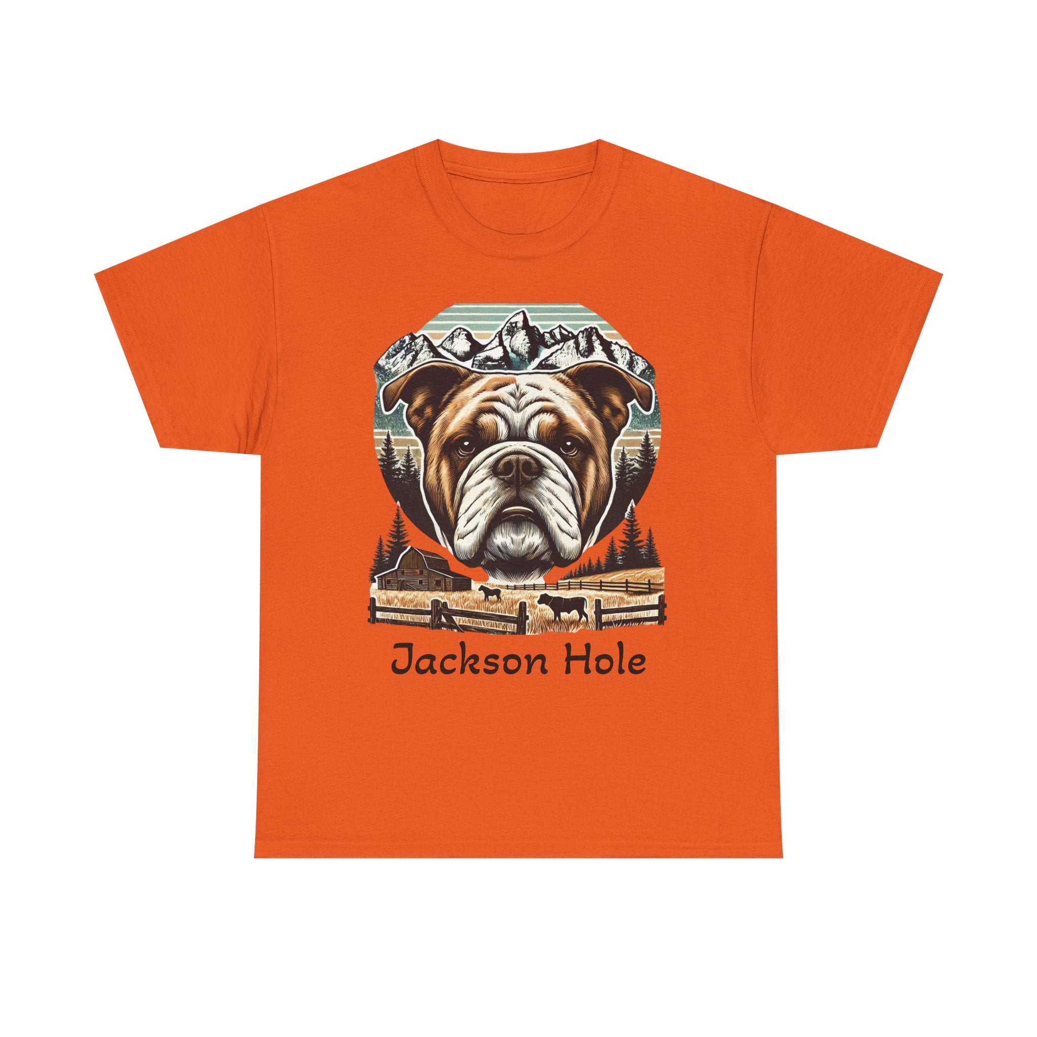 Jackson Hole Bulldog Unisex Tee Cozy Outdoor Vibes, Nature Lover Gift, Casual Wear, Vintage Style, Great for Adventures