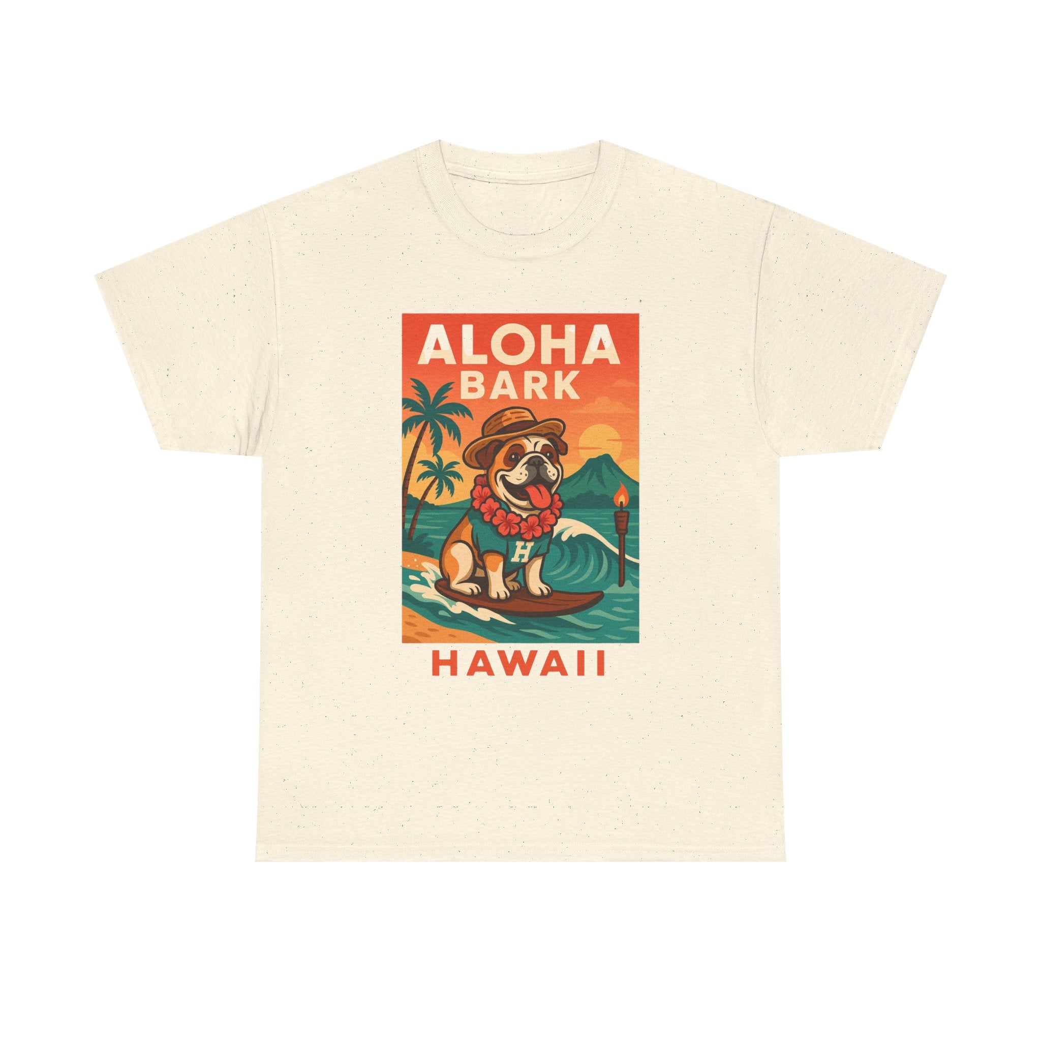 Aloha Bark Hawaii Unisex Heavy Cotton Tee Fun Summer Vibes for Dog Lovers