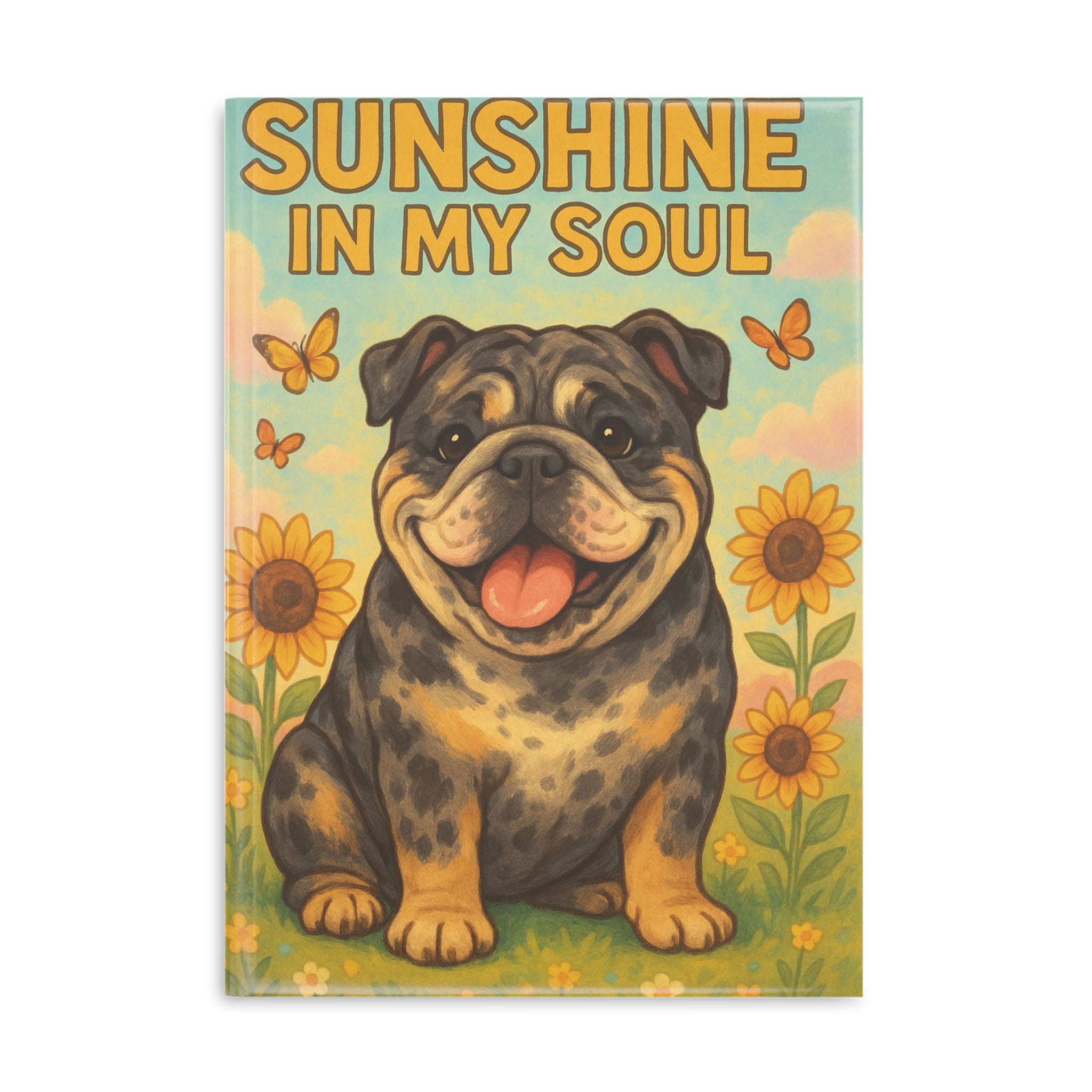 Cheerful Dog-Themed Hardcover Notebook, Journaling, Gifts for Pet Lovers, Sunshine in My Soul, Cute Stationery, School Supplies