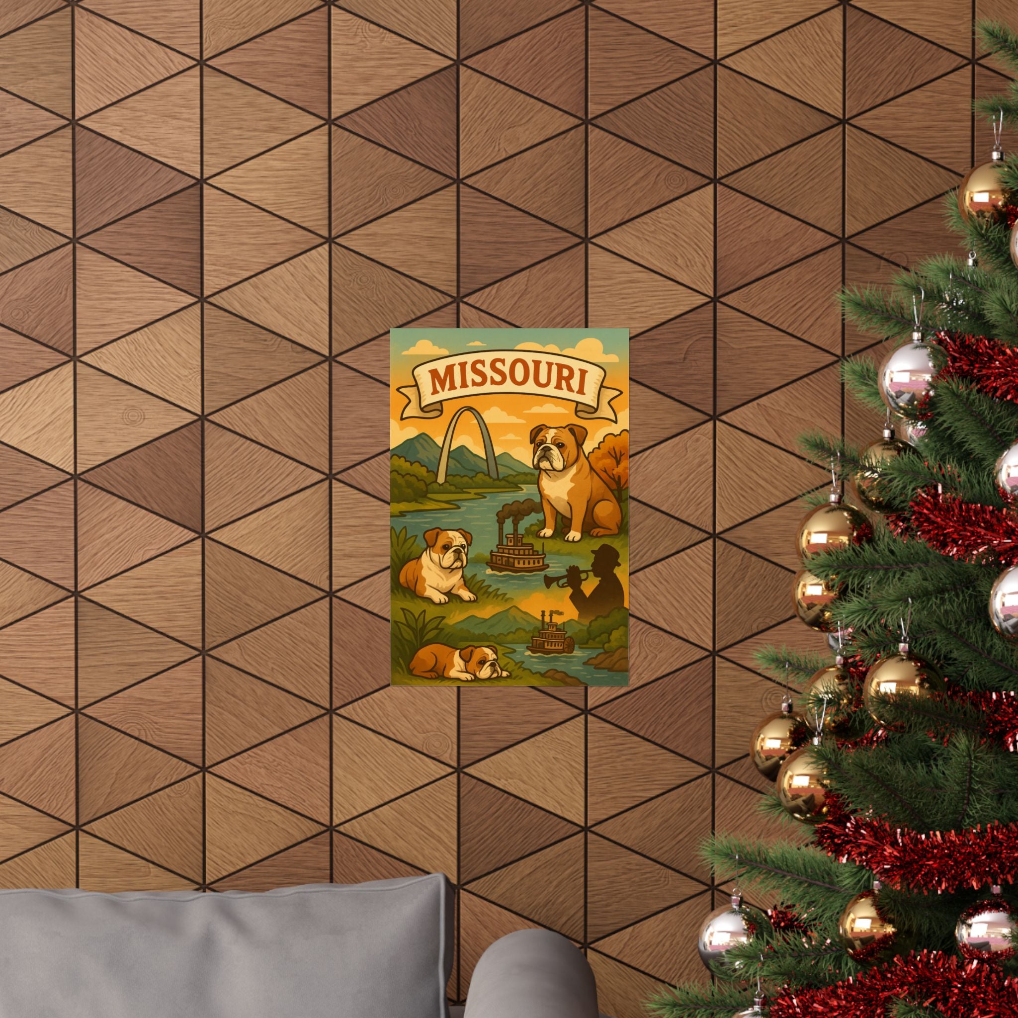 Missouri Dog Poster Art, Vintage Home Decor, Gift for Dog Lovers, Missouri Souvenirs, Wall Art for Animal Lovers