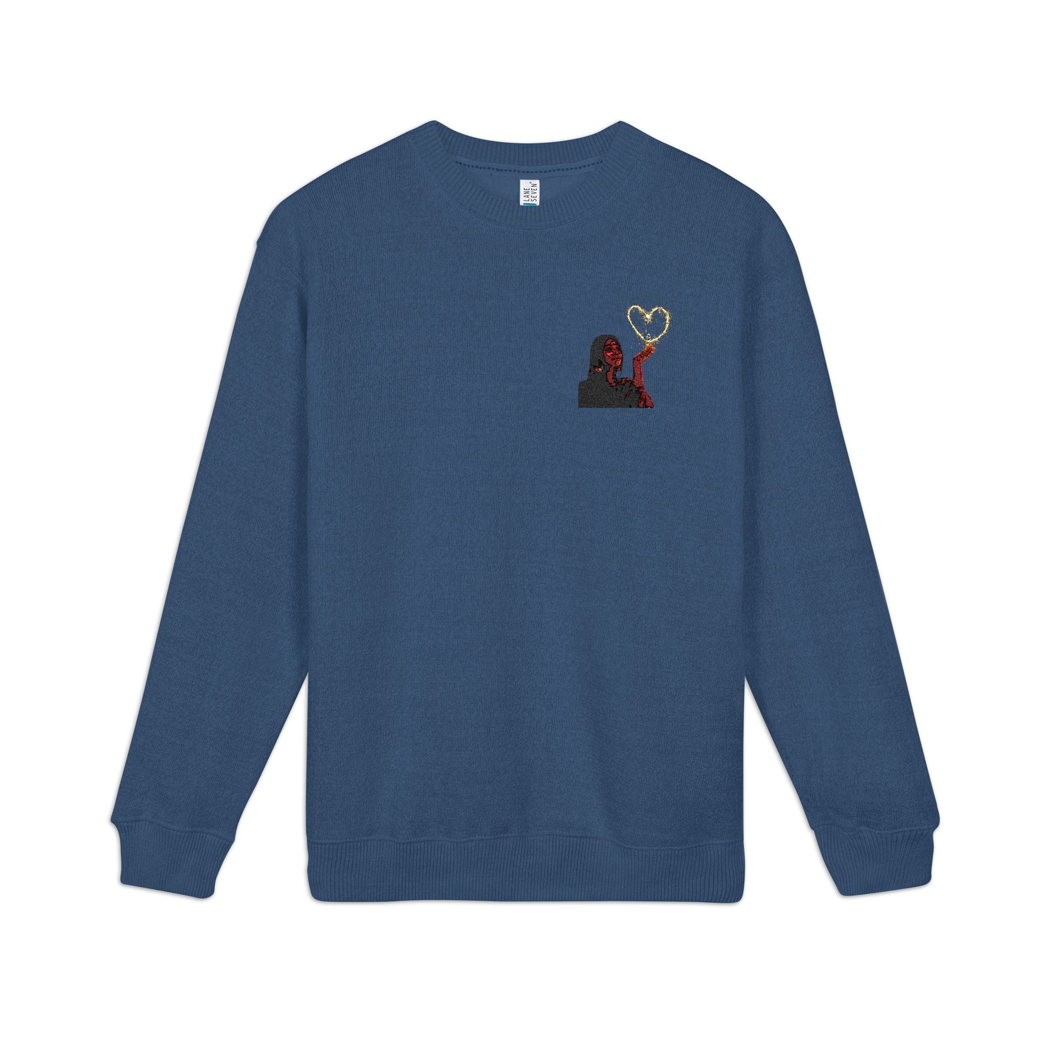 Embroidered Nantucket Cozy Heart Crewneck Sweatshirt