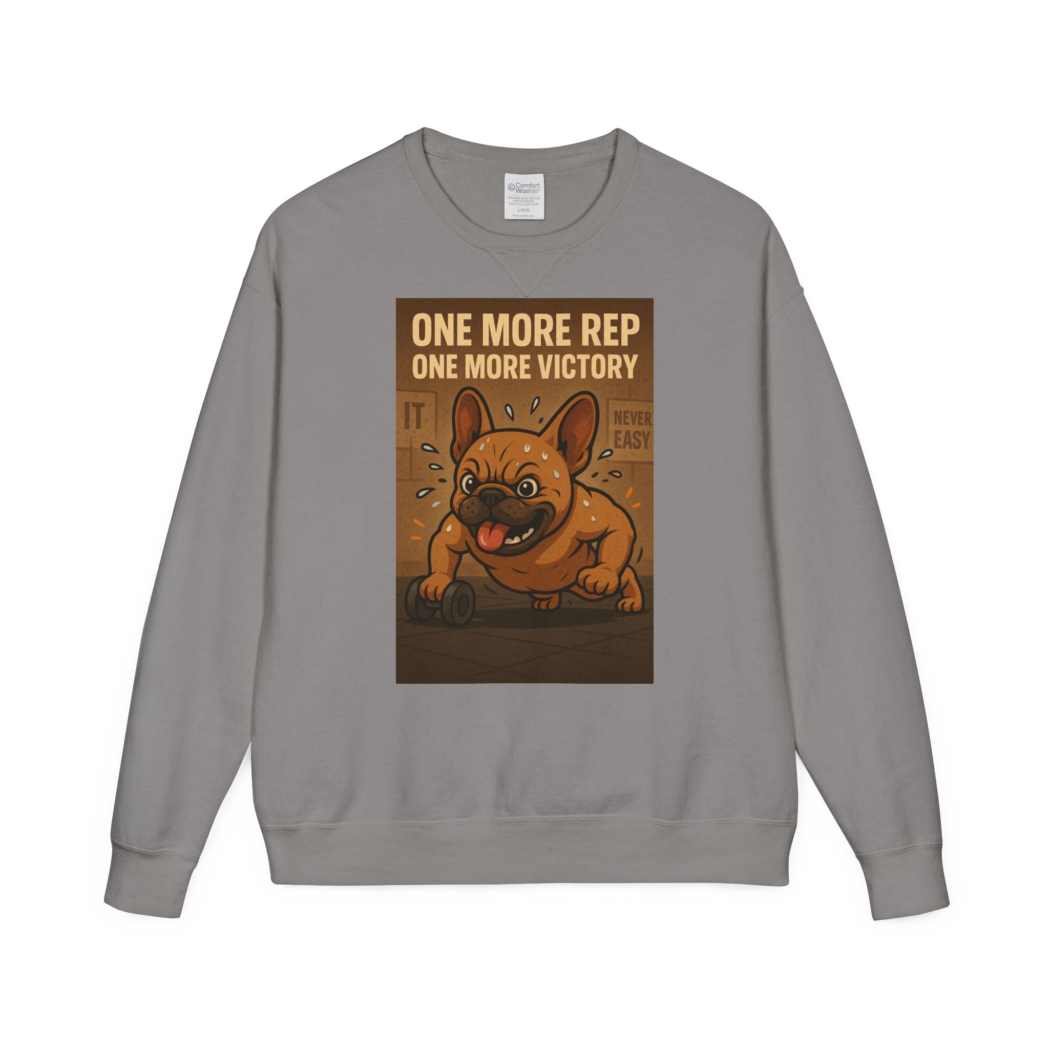 French Bulldog Gym Motivation Sweatshirt, Workout Apparel, Pet Lover Gift, Dog Owner Hoodie, Fitness Sweater, Cute Frenchie Jumper