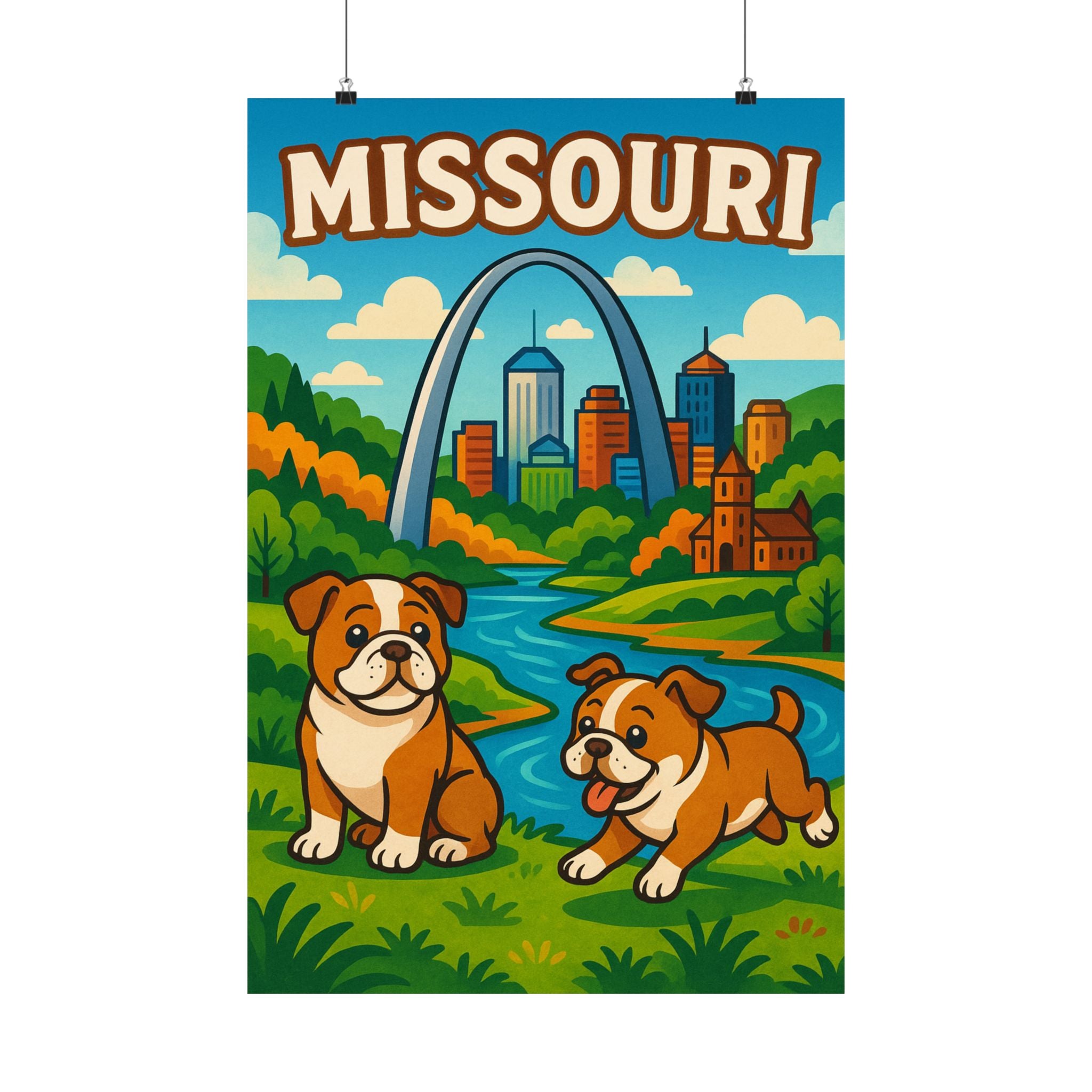 Missouri Dog Lovers Matte Poster, Vintage Home Decor, Cute Animal Art Print, Wall Art for Pet Owners, Gift for Dog Parents