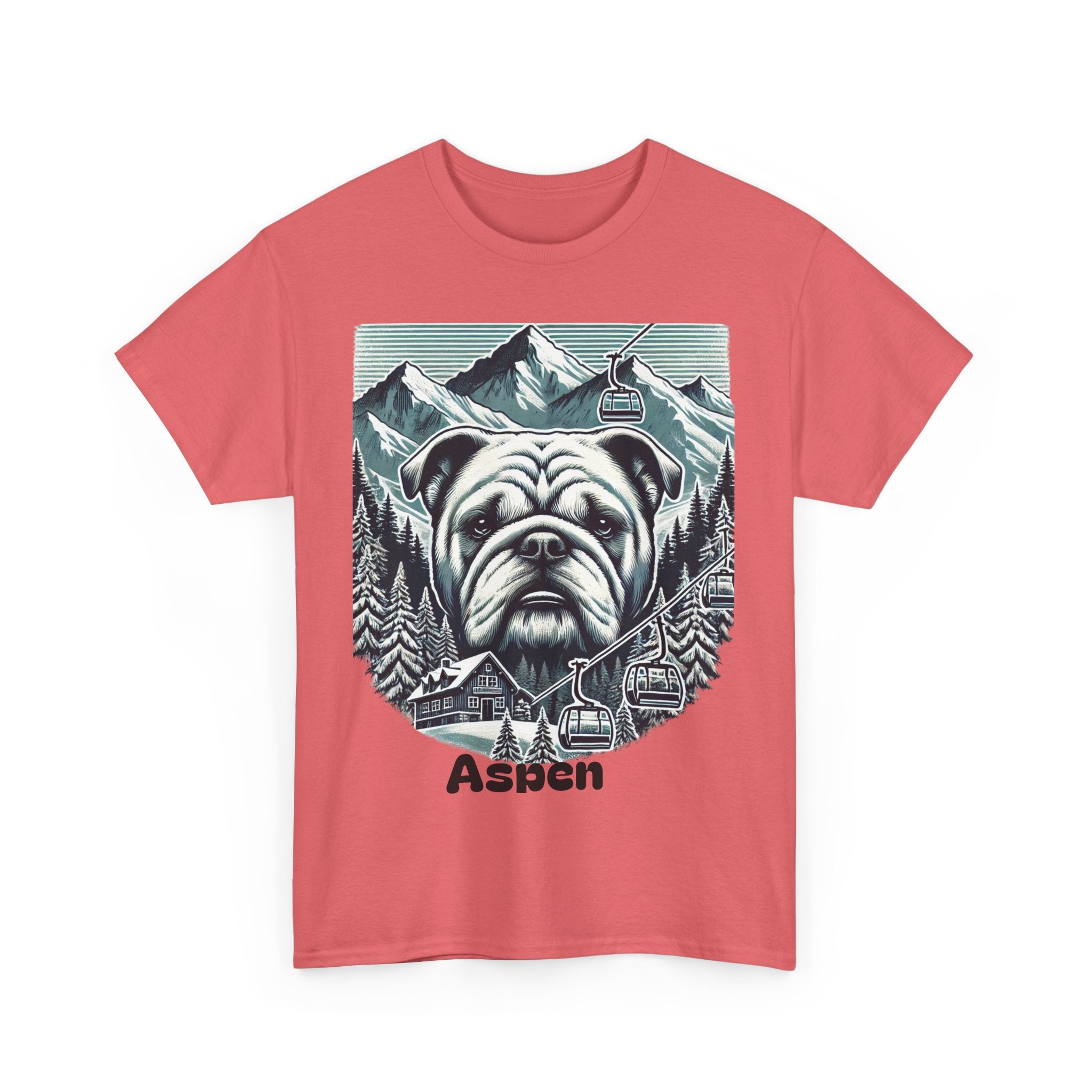 Mountain Bulldog Tee, Vintage Dog Graphic TShirt, Aspen Outdoor Adventure Shirt
