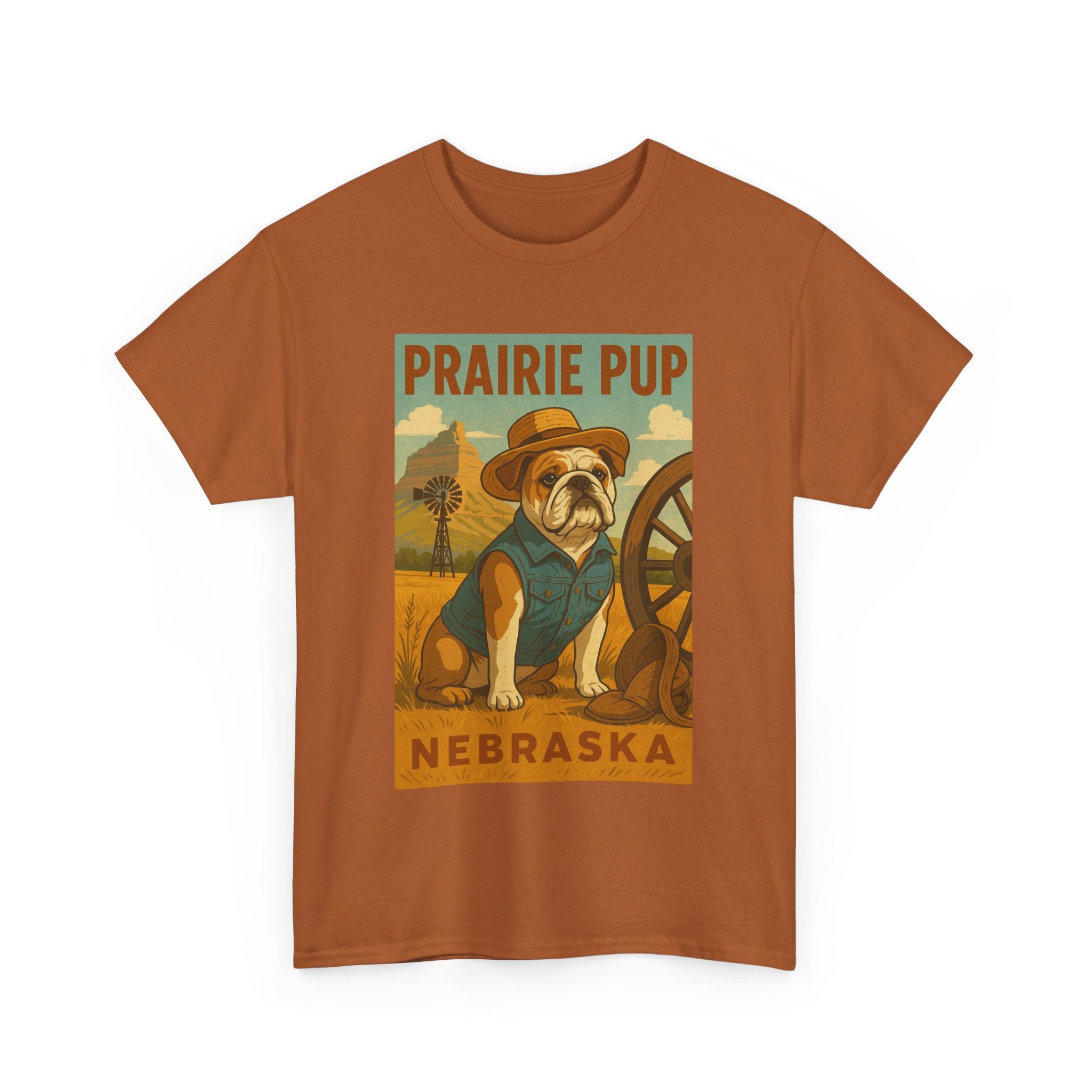 Nebraska Prairie Pup Unisex Heavy Cotton Tee Nebraska Dog Design