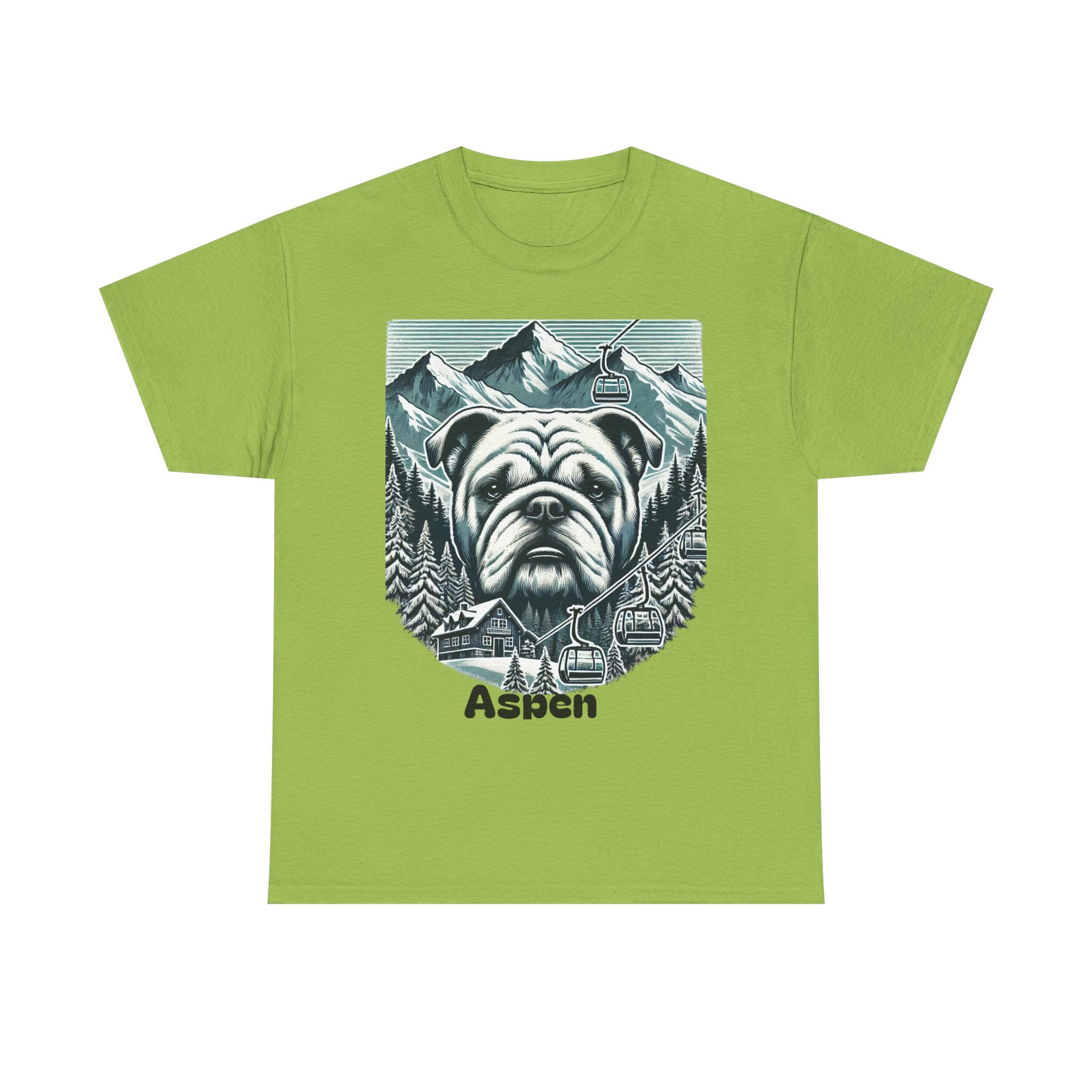 Mountain Bulldog Tee, Vintage Dog Graphic TShirt, Aspen Outdoor Adventure Shirt