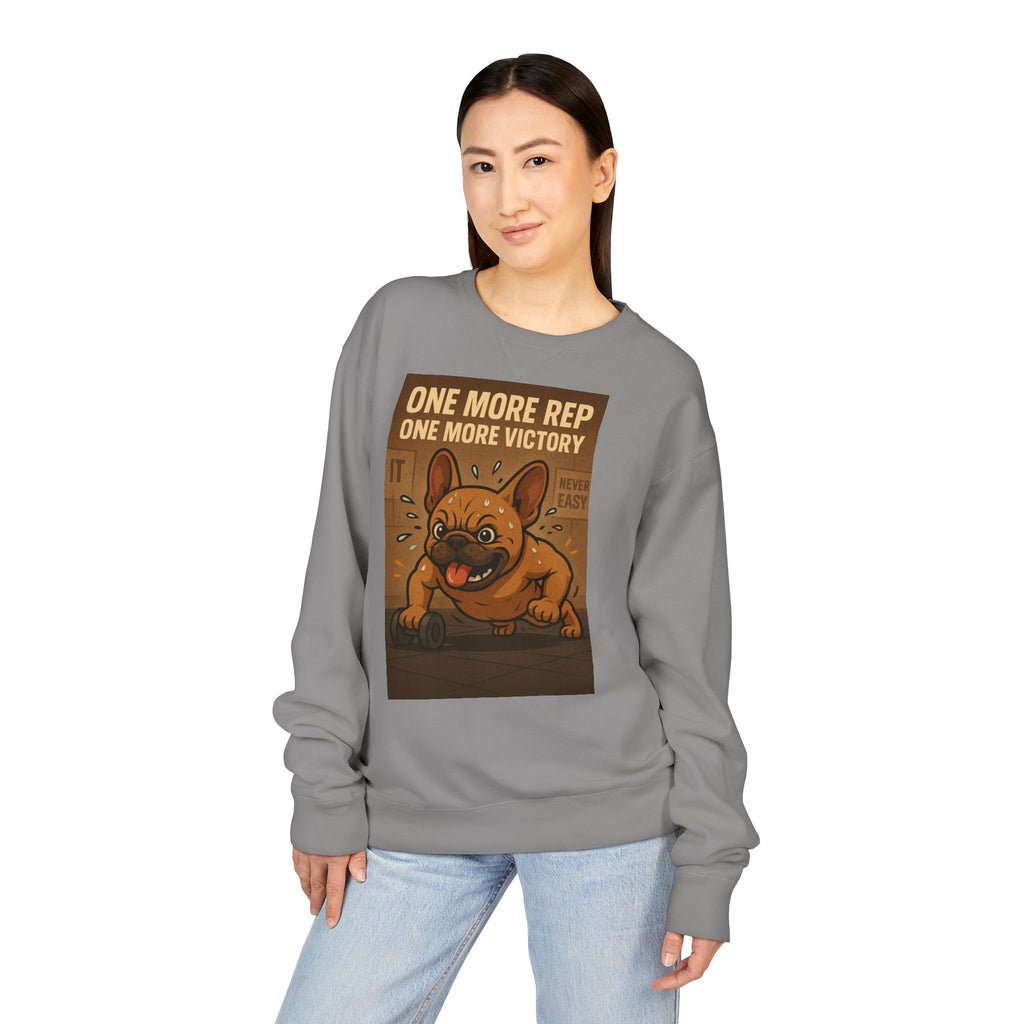 French Bulldog Gym Motivation Sweatshirt, Workout Apparel, Pet Lover Gift, Dog Owner Hoodie, Fitness Sweater, Cute Frenchie Jumper