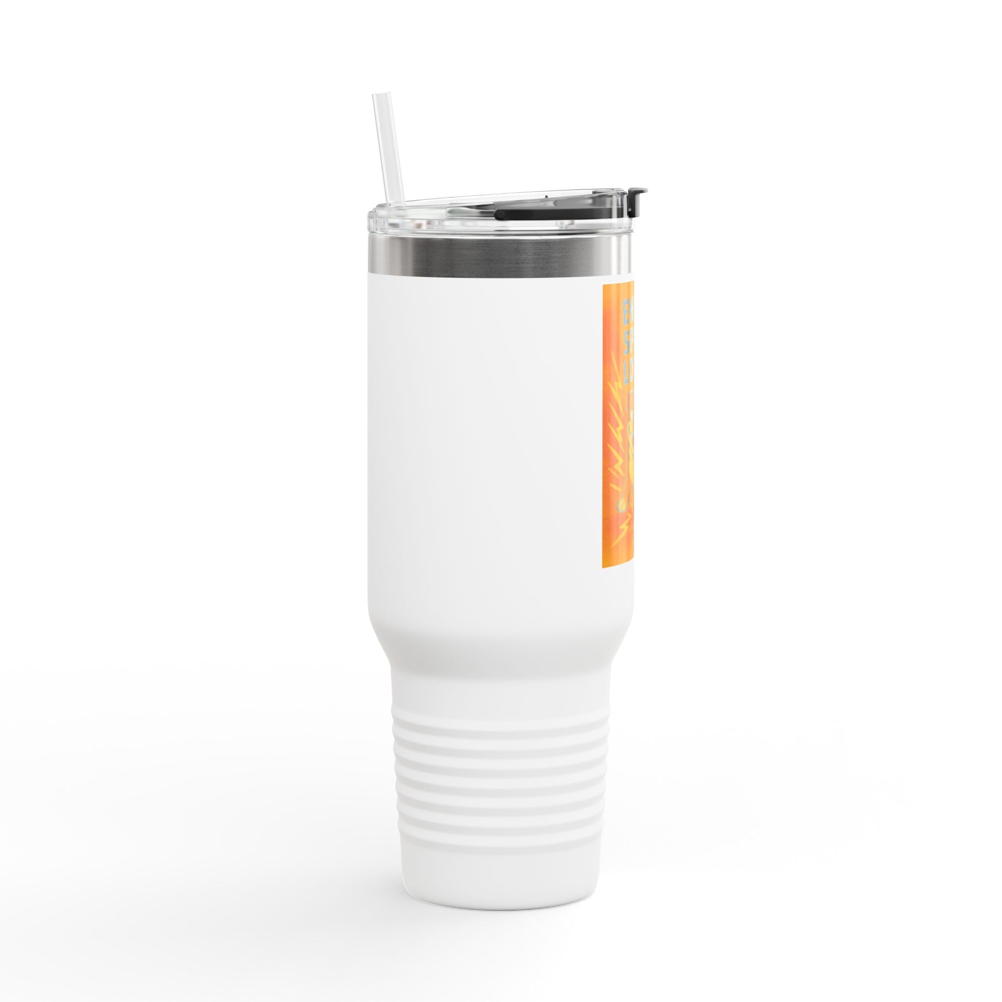 Vibrant Insulated Travel Mug, Perfect for Bulldog Lovers, Coffee Enthusiasts, Office, Gifts, Everyday Use, Energy Speaks Louder, 40oz