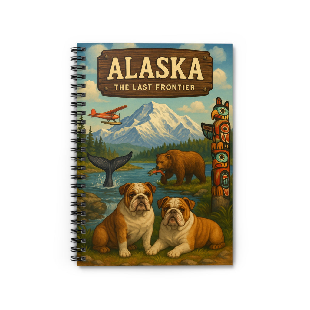 Alaska Adventure Spiral Notebook - Perfect for Travel Journaling, Gift for Nature Lovers, Cute Dog Design, Ruled Pages, Creative Writing