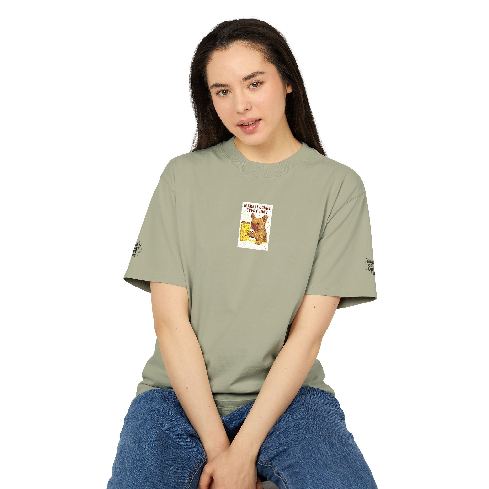 Vintage "Make It Count Every Time" Graphic Tee  Cute Woodland Illustration T-Shirt