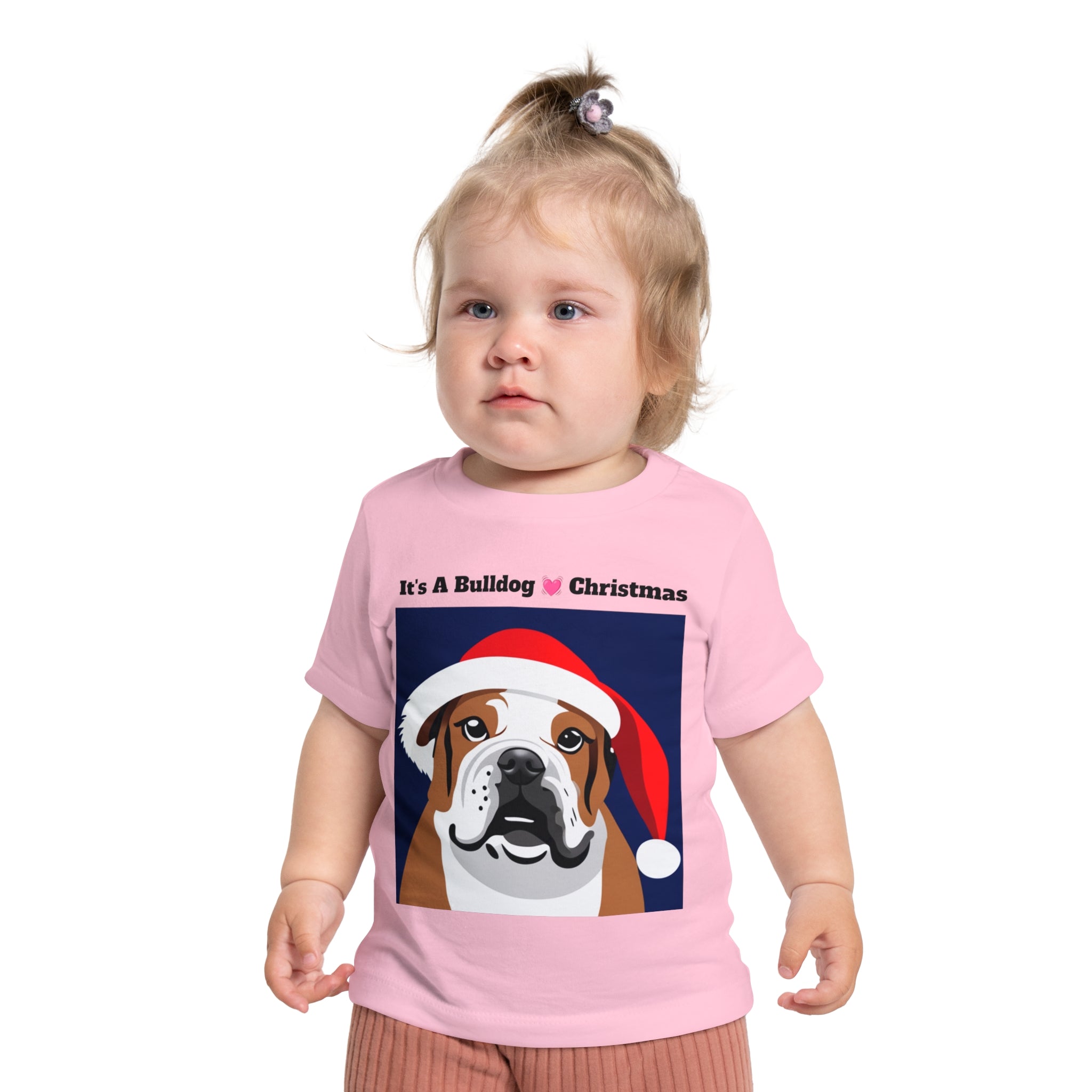It's A Bulldog Lover Christmas Baby Short Sleeve T-Shirt