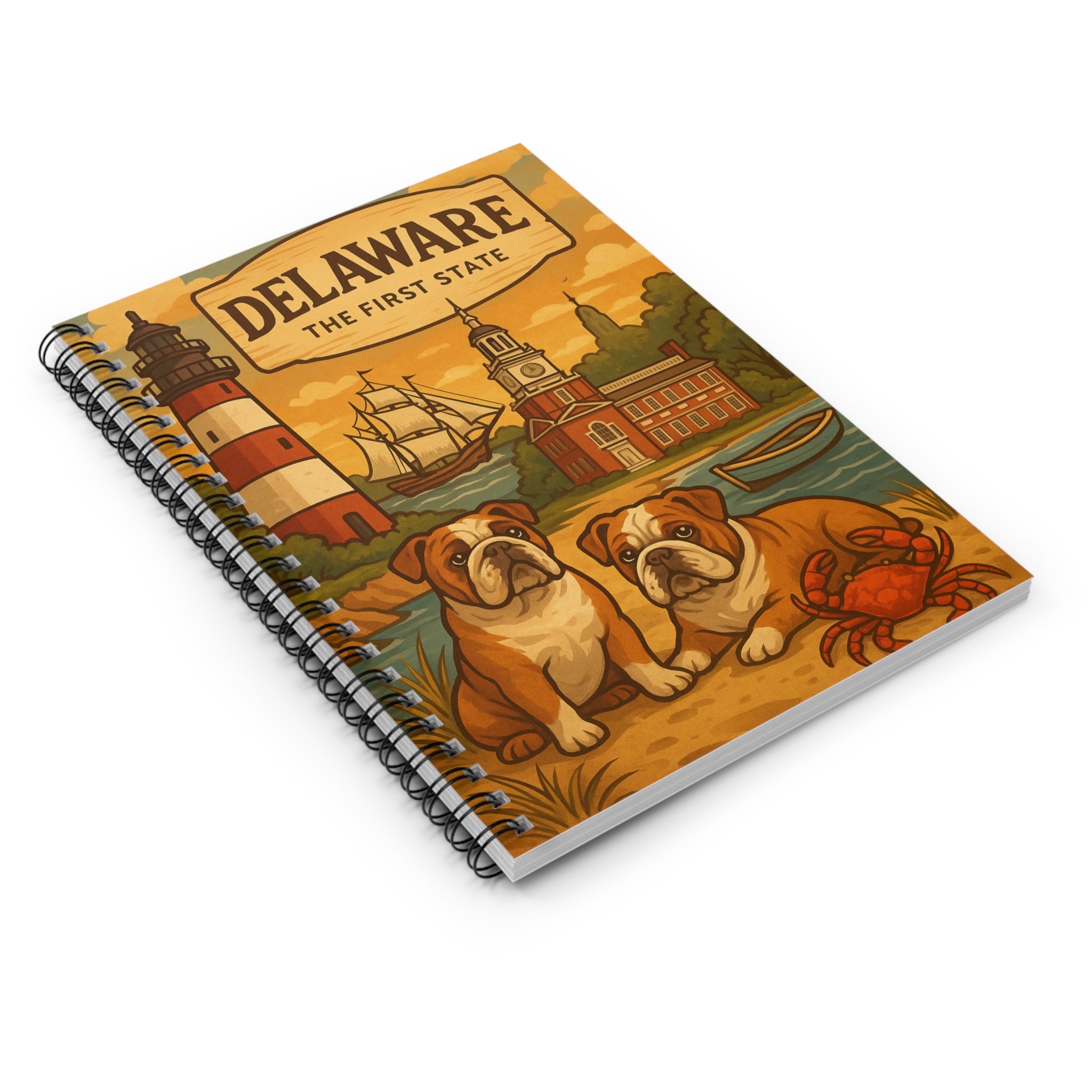 Delaware Bulldogs Spiral Notebook - Cute Pet Design, Great for Journaling, Gifts, School & Stationery, Ideal for Pet Lovers