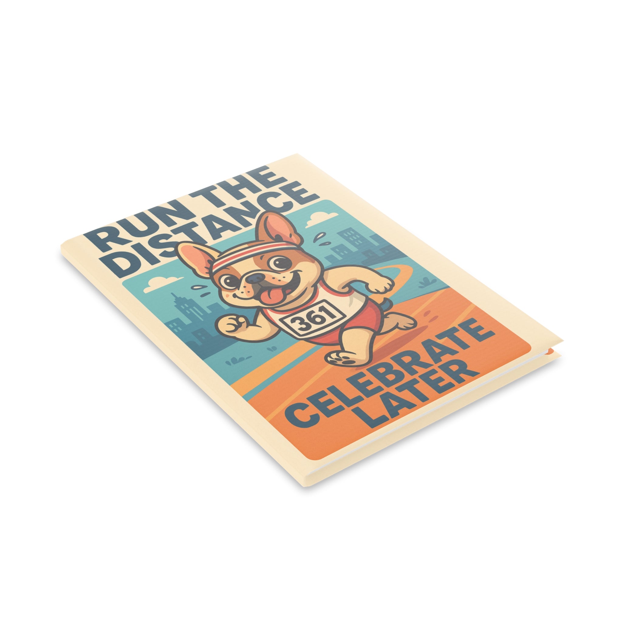 Running Dog Hardcover Notebook - Motivational Journal, Fitness Gift, Dog Lovers, Workout Planner, Cute Puppy Stationery