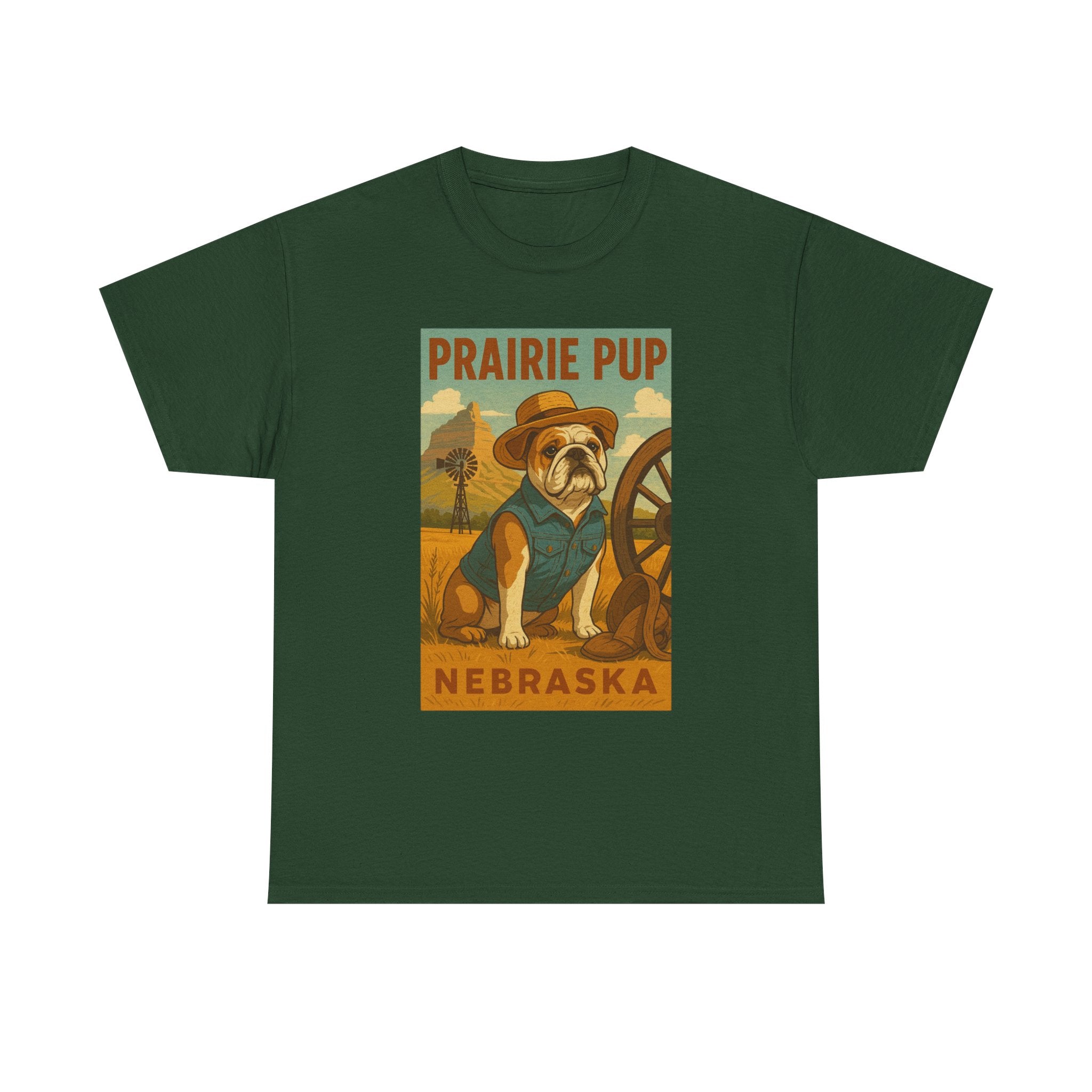 Nebraska Prairie Pup Unisex Heavy Cotton Tee Nebraska Dog Design