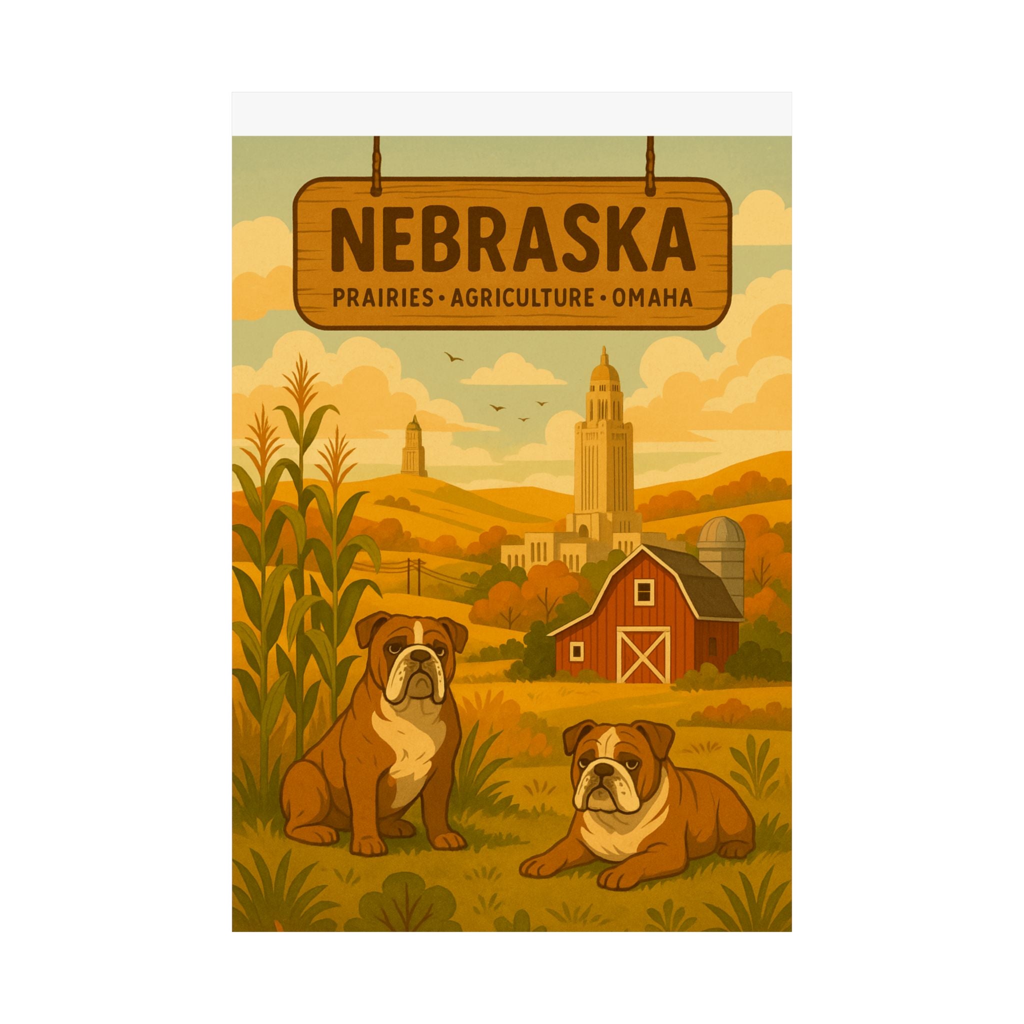 Nebraska Prairie Dogs Vertical Poster, Farmhouse Decor, Animal Art, Wall Art, Vintage Home Decoration