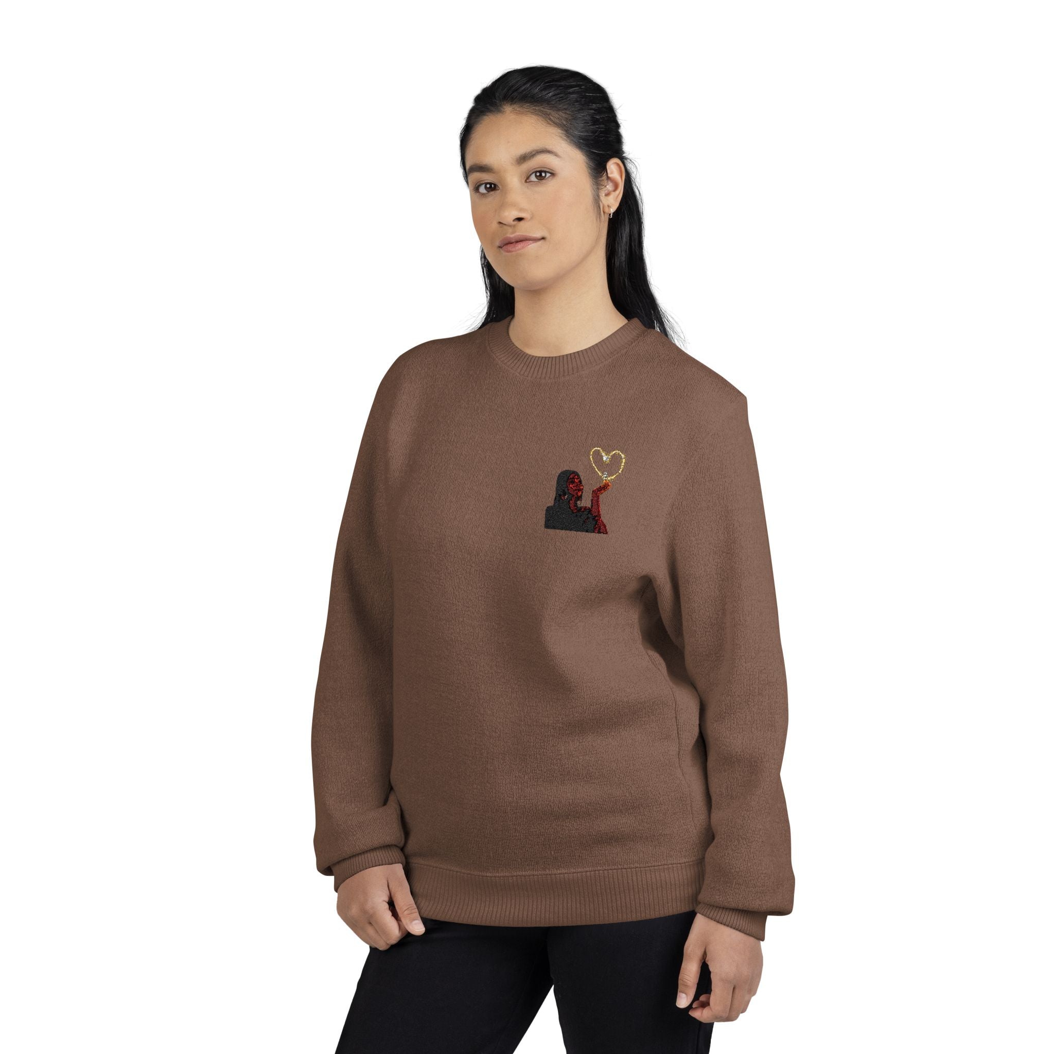Embroidered Nantucket Cozy Heart Crewneck Sweatshirt