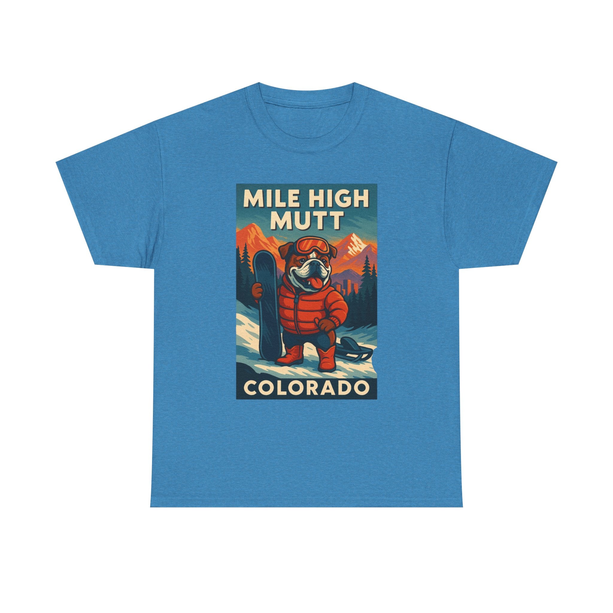 Mile High Mutt Unisex Heavy Cotton Tee Colorado Ski Adventure Shirt