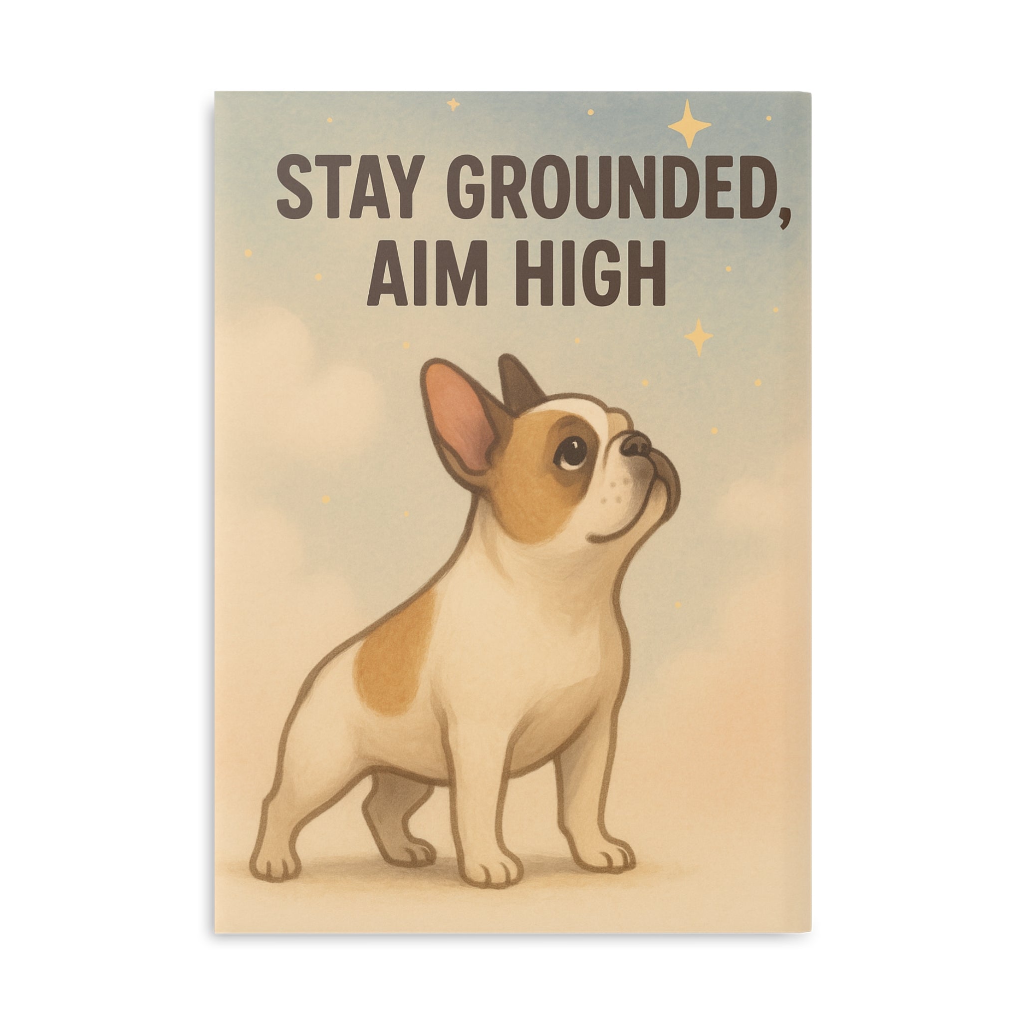 Inspirational Dog-Themed Hardcover Notebook, Stay Grounded Aim High, Gifts for Dog Lovers, Journaling, Planner, Birthday, Dog Parent