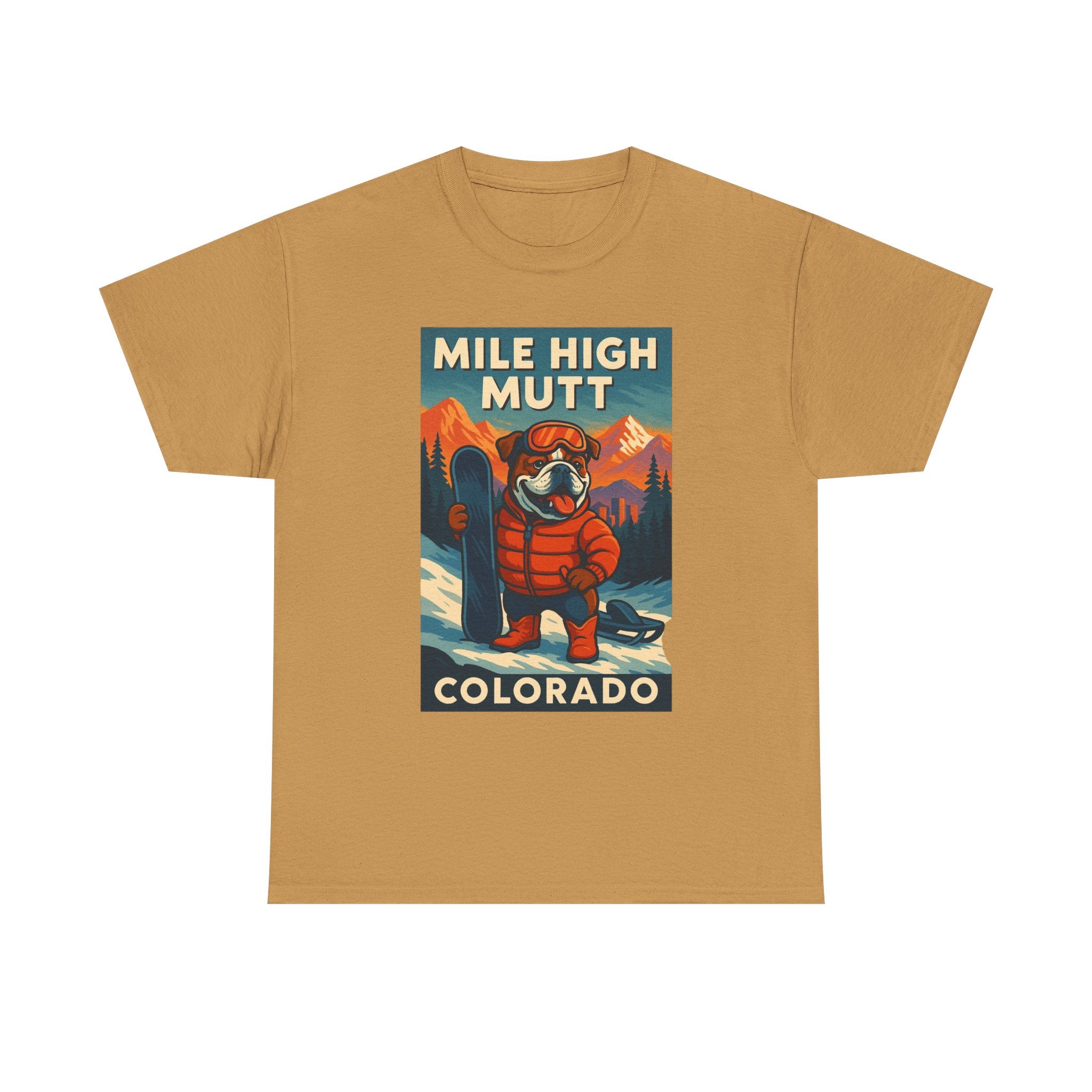 Mile High Mutt Unisex Heavy Cotton Tee Colorado Ski Adventure Shirt