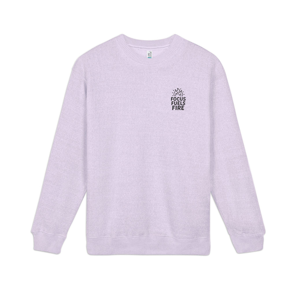 Nantucket Embroidered Crewneck Sweatshirt "Focus Fuels Fire."