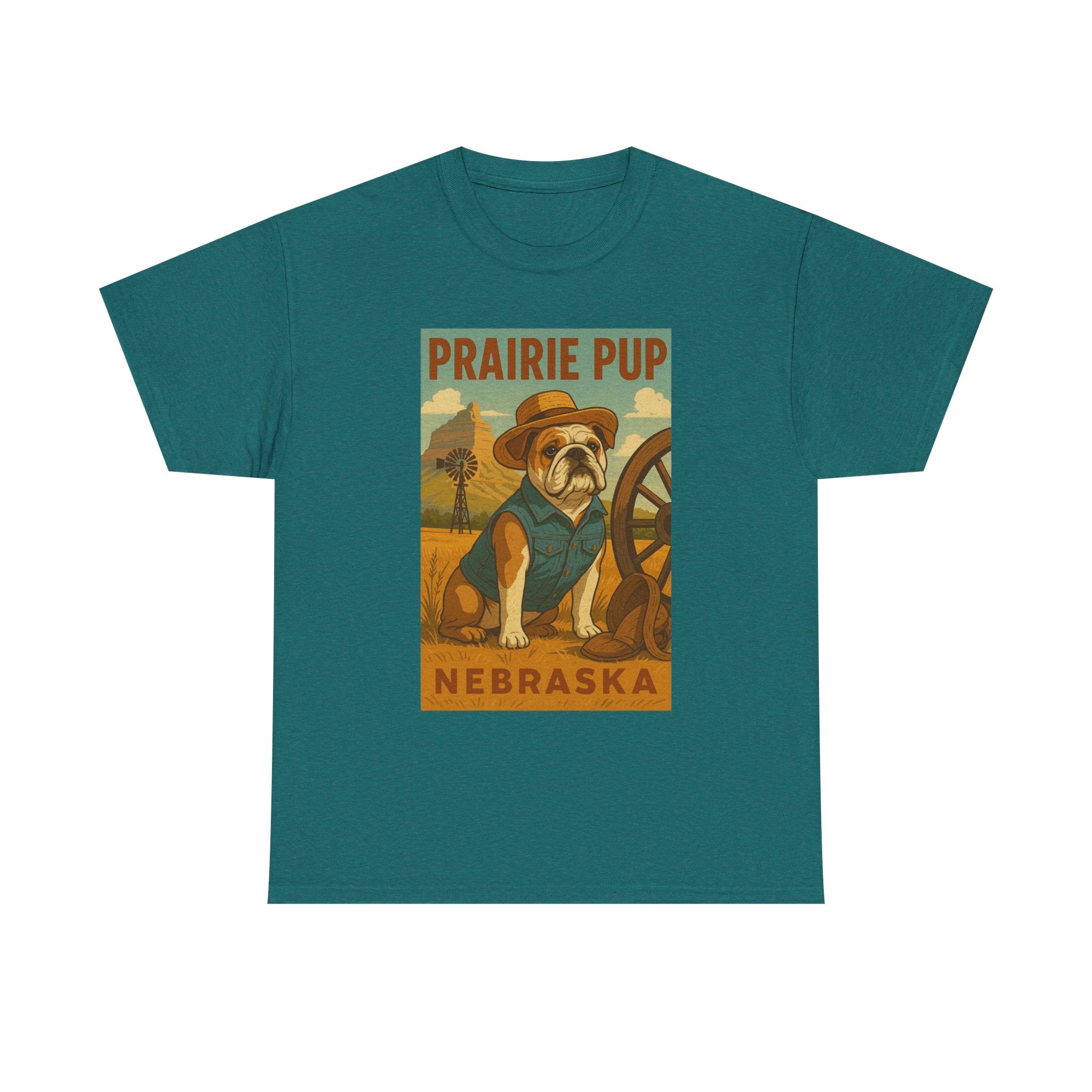 Nebraska Prairie Pup Unisex Heavy Cotton Tee Nebraska Dog Design