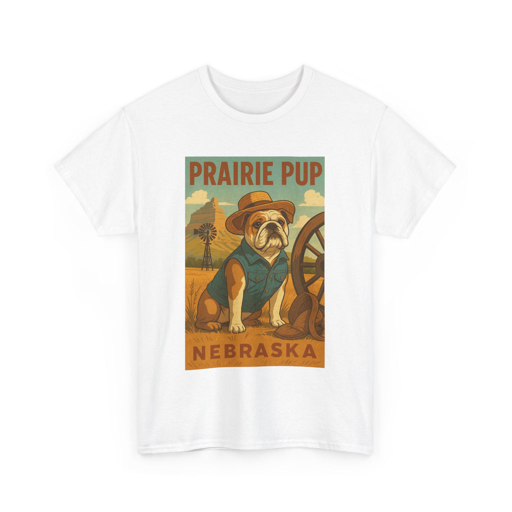 Nebraska Prairie Pup Unisex Heavy Cotton Tee Nebraska Dog Design