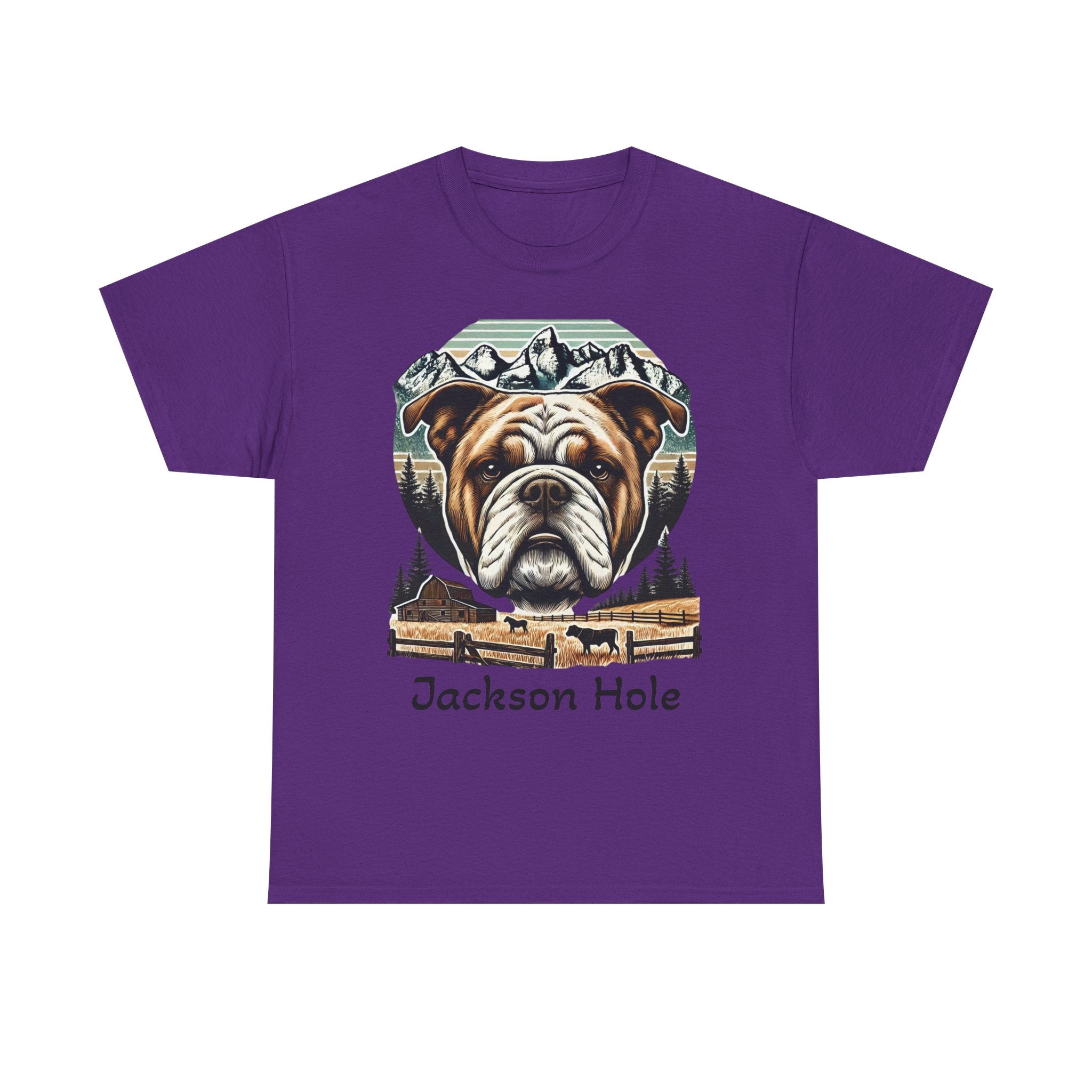 Jackson Hole Bulldog Unisex Tee Cozy Outdoor Vibes, Nature Lover Gift, Casual Wear, Vintage Style, Great for Adventures