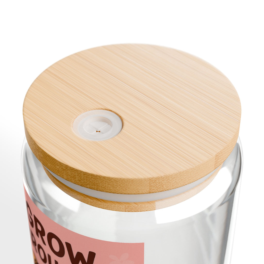 Grow Through It 16oz Sipper Glass Inspirational Motivational Drinkware