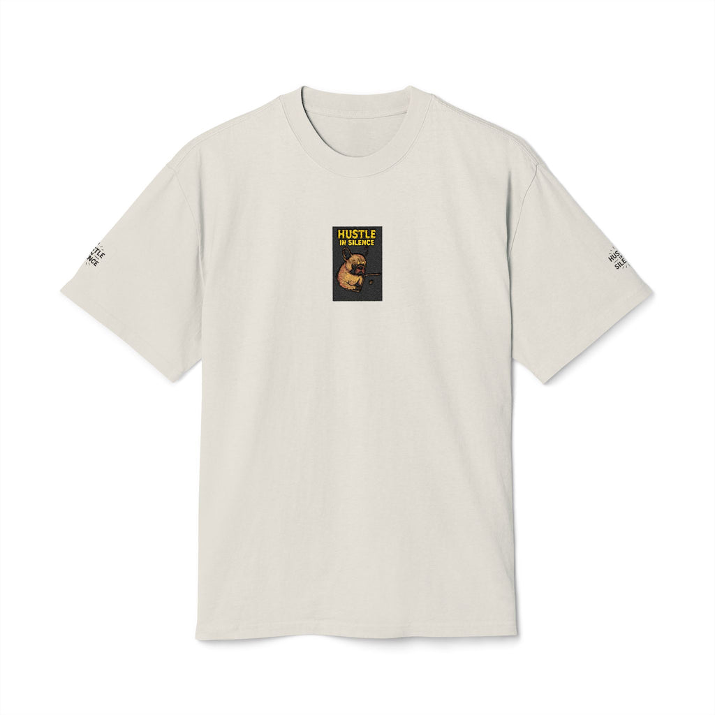Vintage "Hustle In Silence" Graphic Small Chest Print Tee