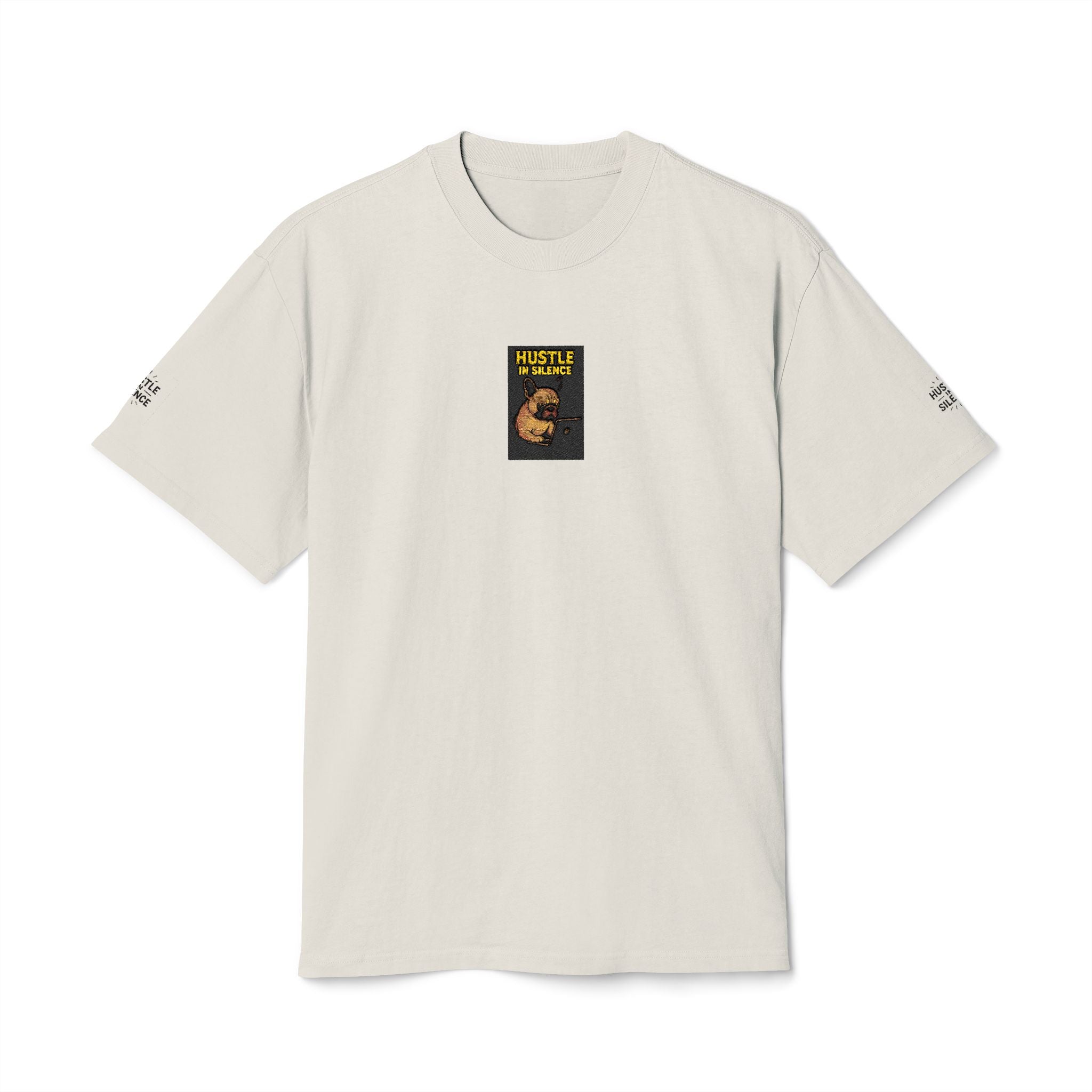 Vintage "Hustle In Silence" Graphic Small Chest Print Tee