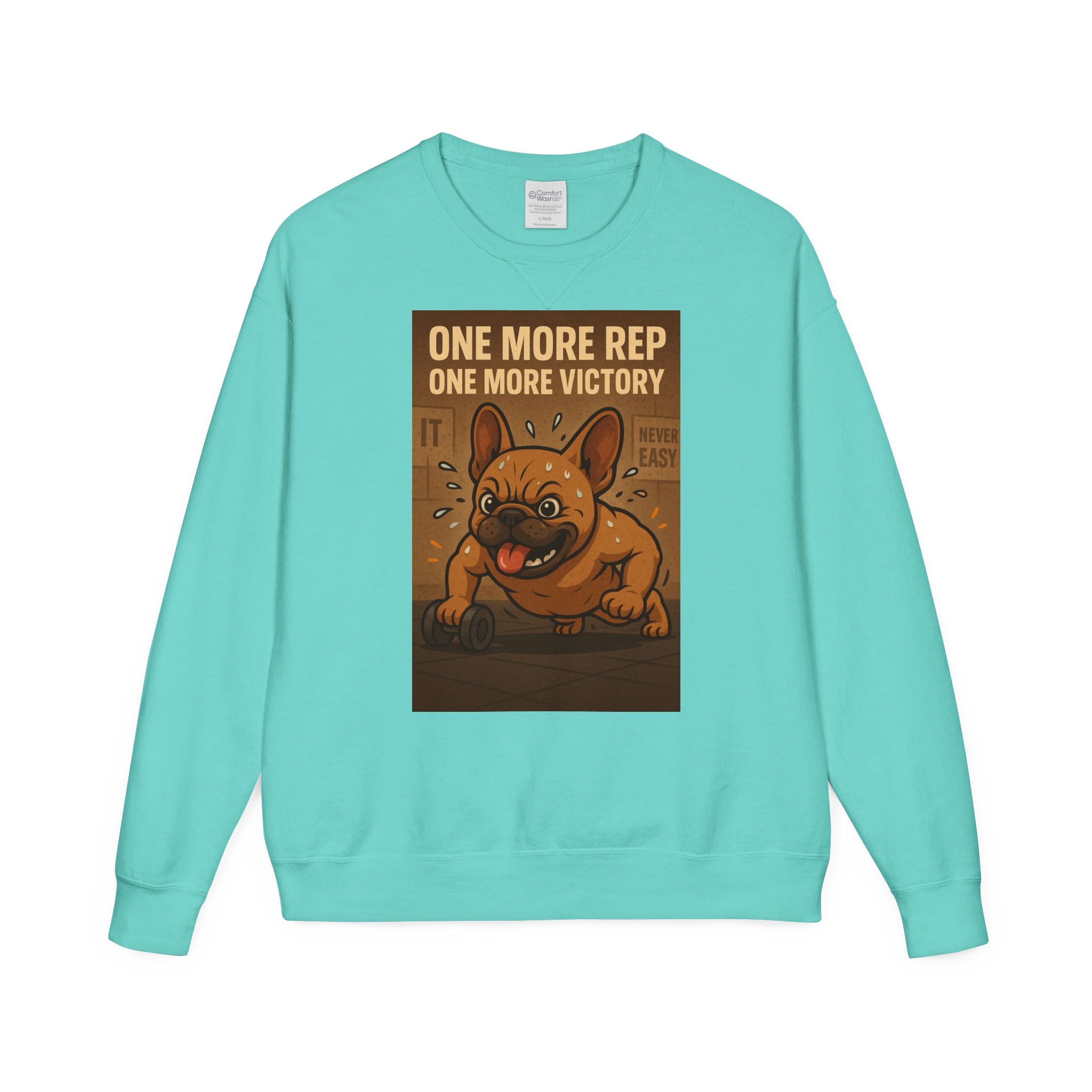 French Bulldog Gym Motivation Sweatshirt, Workout Apparel, Pet Lover Gift, Dog Owner Hoodie, Fitness Sweater, Cute Frenchie Jumper